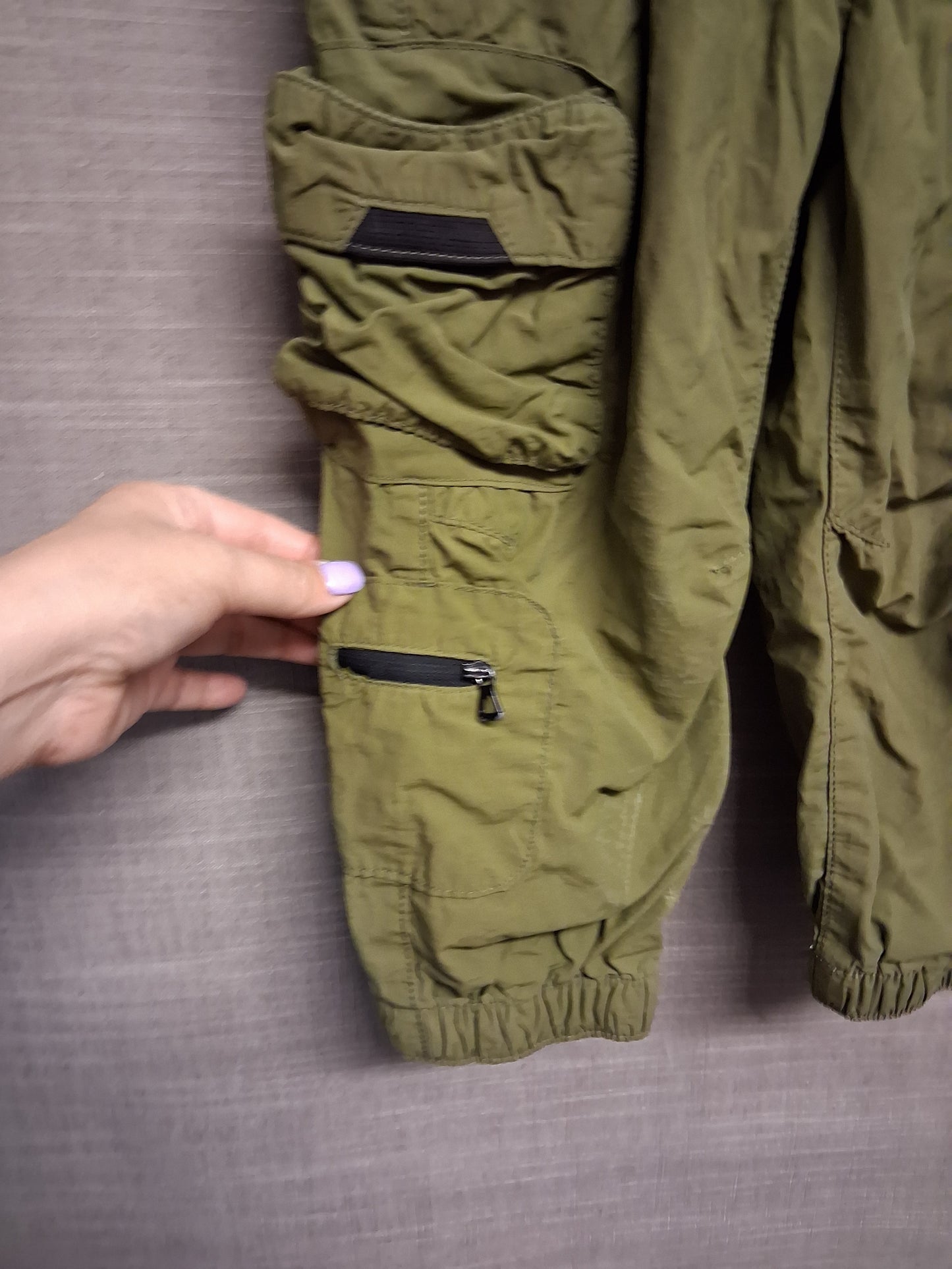 Next Boys Green Cargo Trousers Lined Age 3 Years