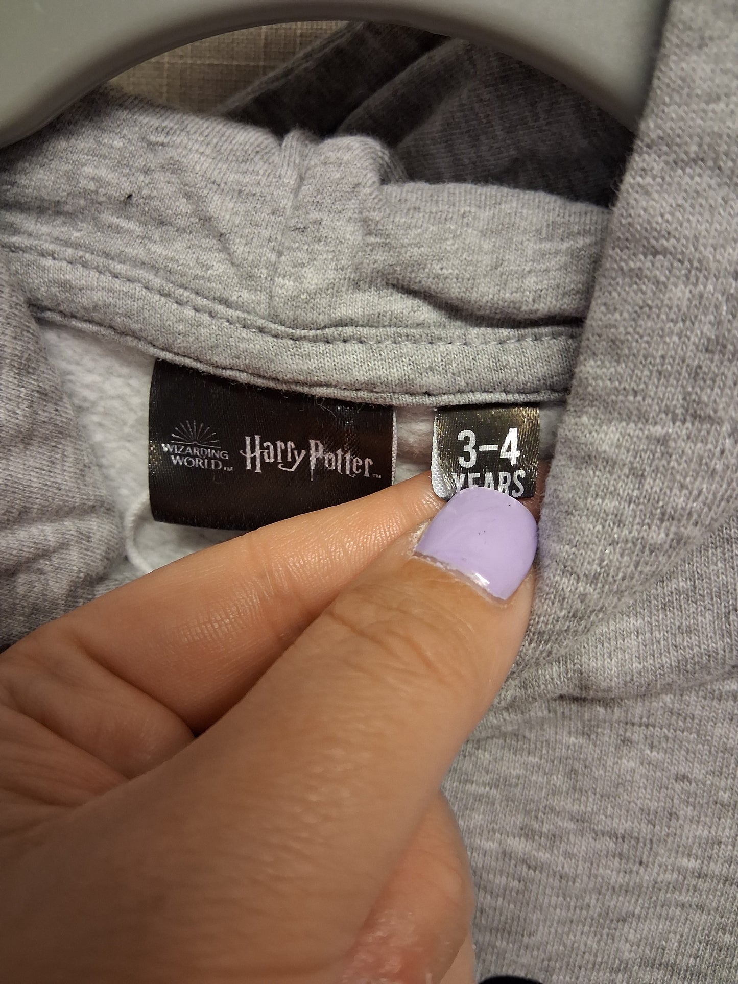 Harry Potter Boys Hoodie Jersey Grey Long Sleeve Age 3-4 Years