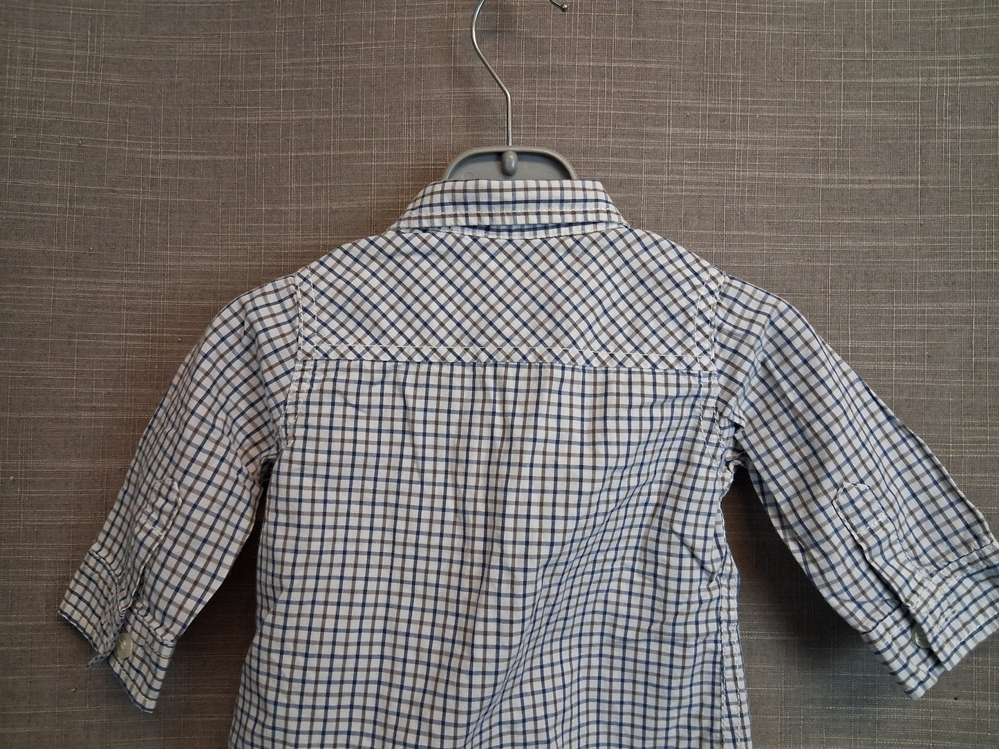 Next Boys Check Shirt Age 3-6 Months Blue White
