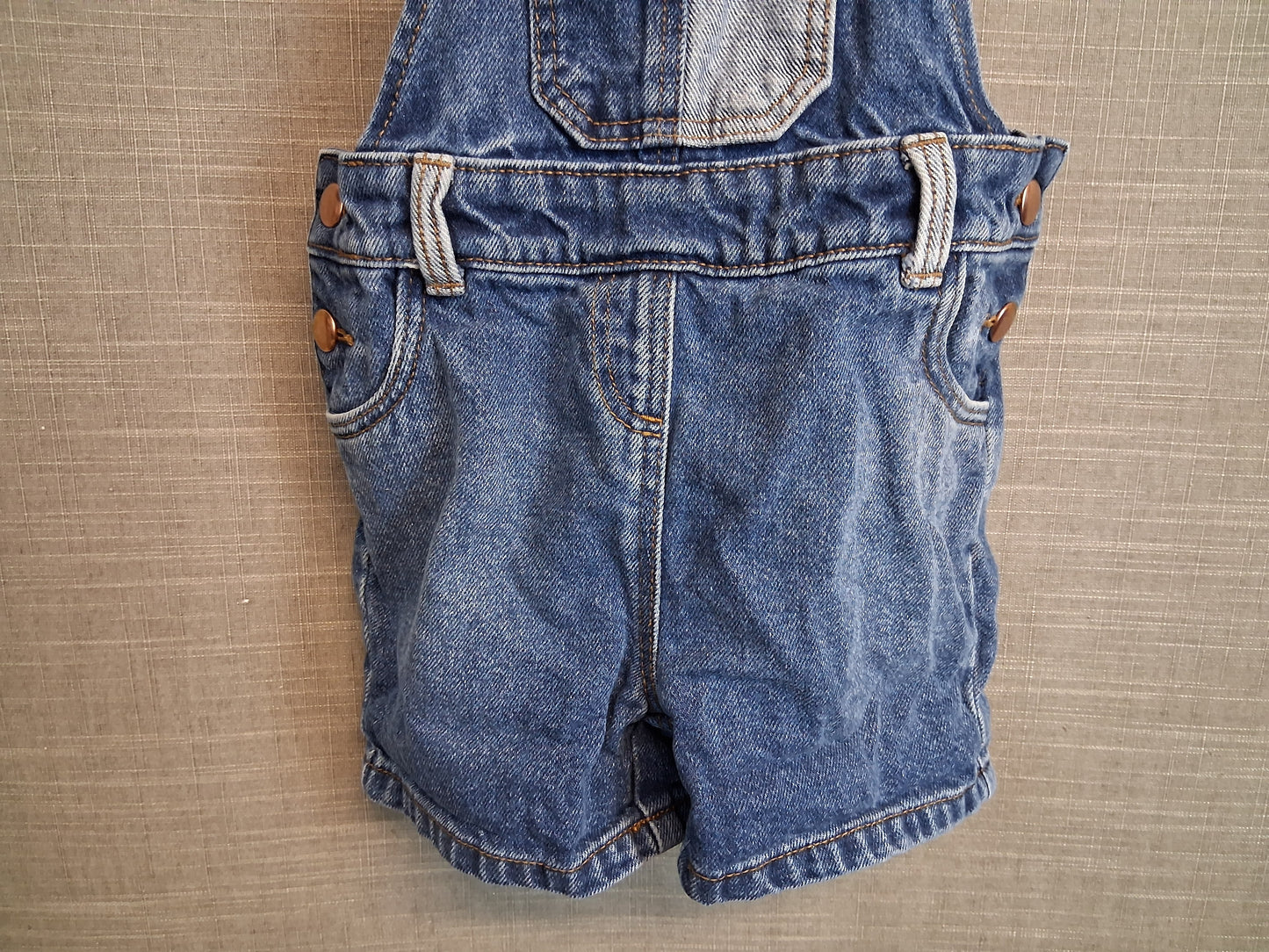 Nutmeg Boys Blue Denim Dungaree Shorts Age 12-18 Months
