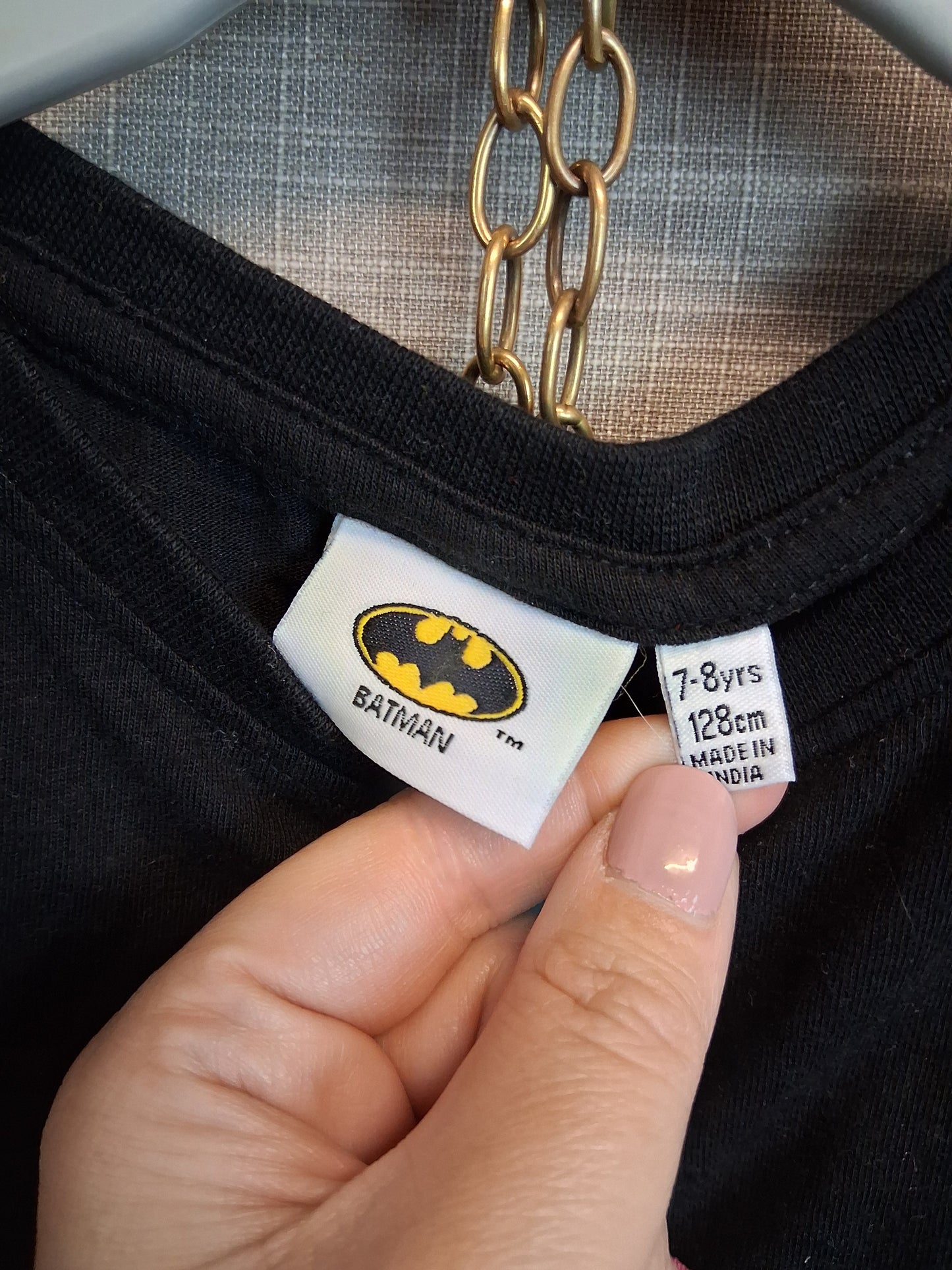 Primark Batman Black T-Shirt Short Sleeve Age 7-8 Years