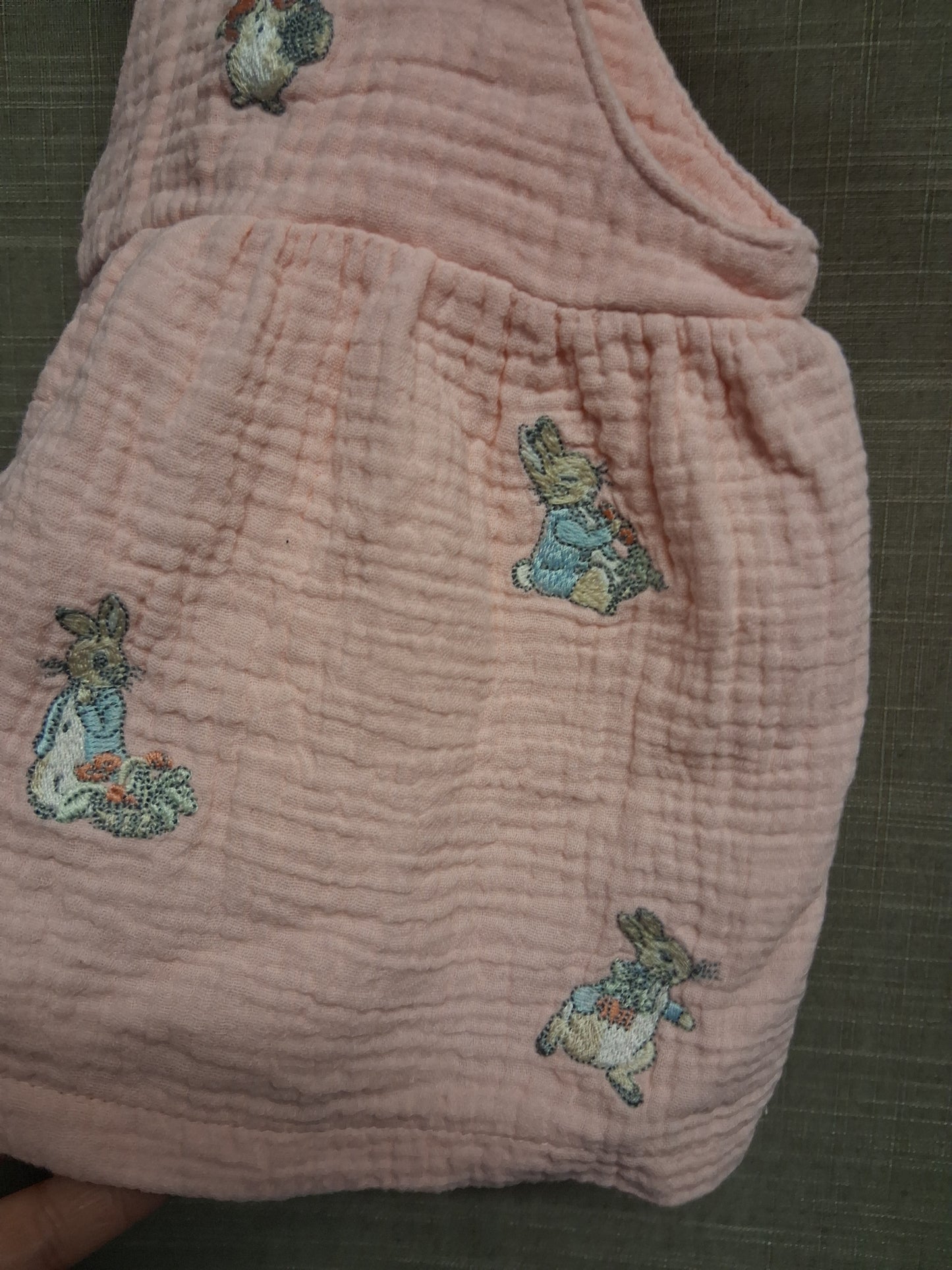 Peter Rabbit Pink Embroidered Pinafore Dress Age 0-3 Months