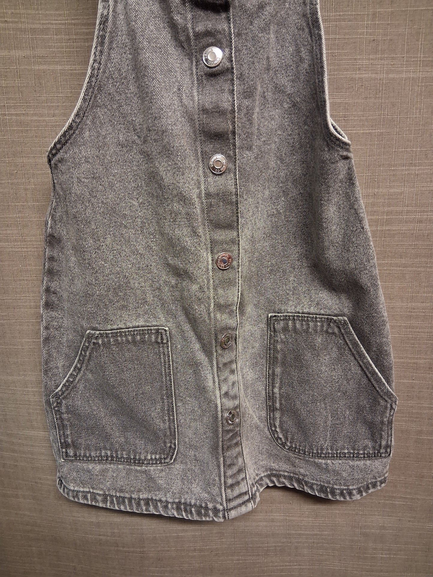 Primark Girls Grey Denim Pinafore Dress Age 9-10 Years