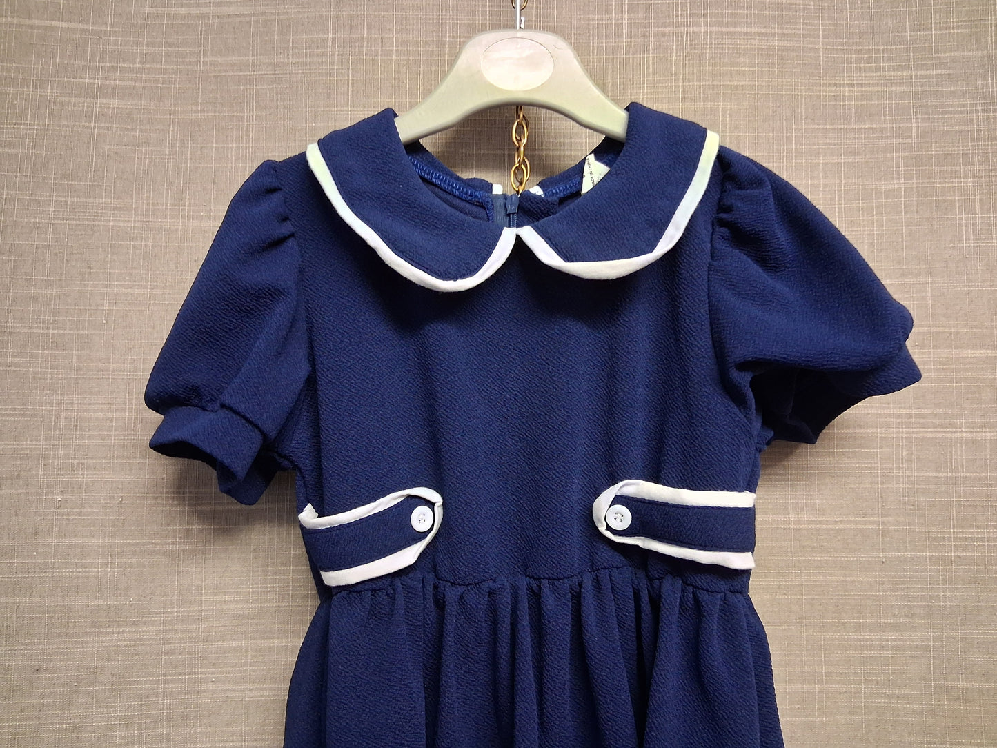 Shein Girls Blue Peter Pan Collar Dress Short Sleeve Age 6 Years
