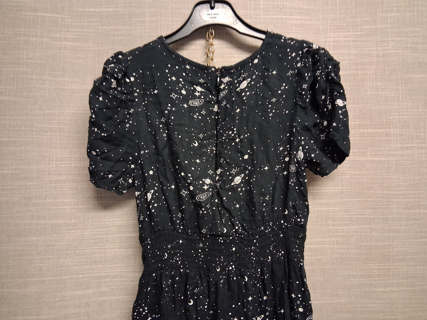 Marks & Spencer Girls Black Space Theme Short Sleeve  Jumpsuit Age 10-11 Years