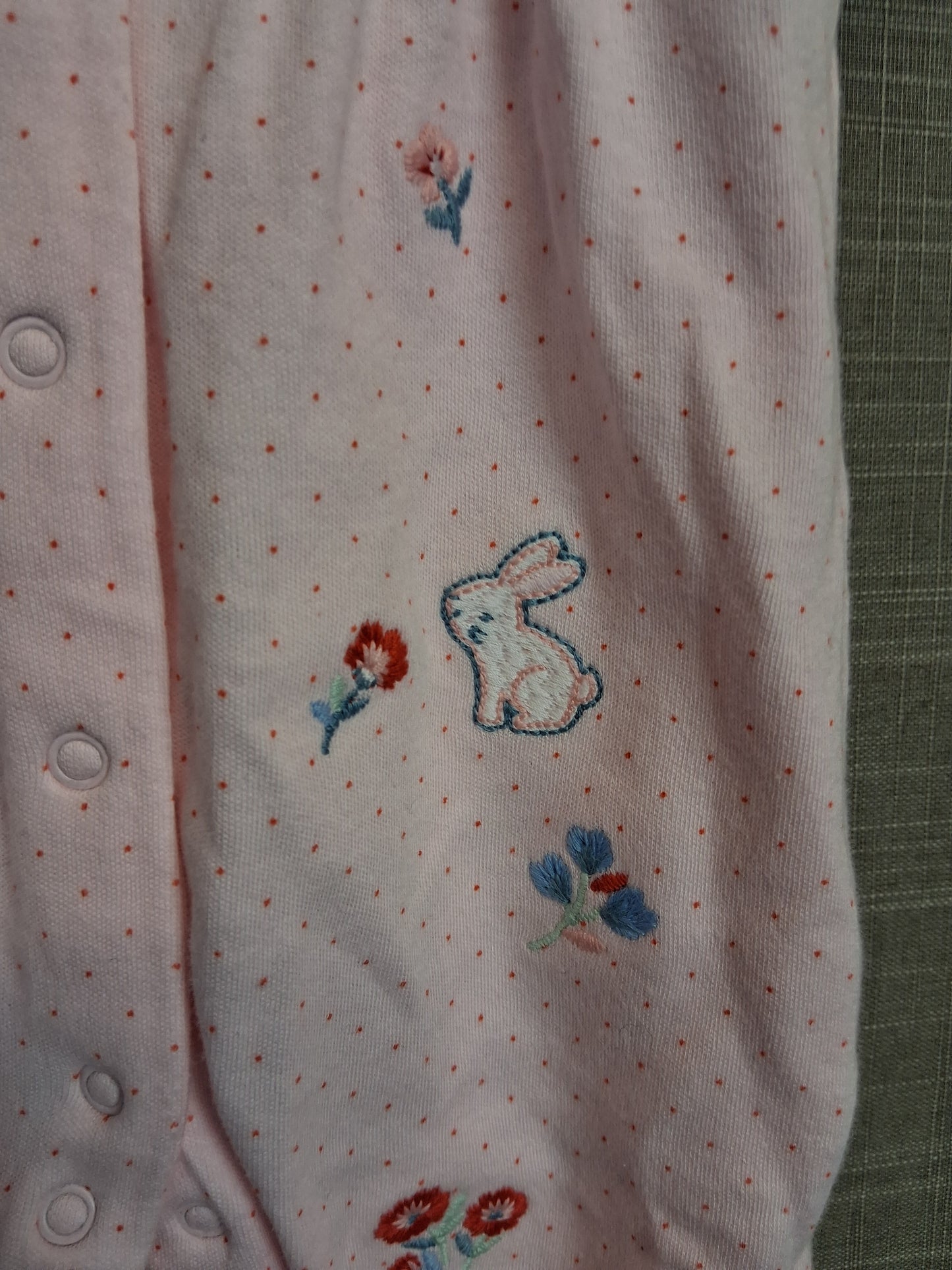 Baby Girl Jersey Pink Bunny Summer Romper Age Newborn