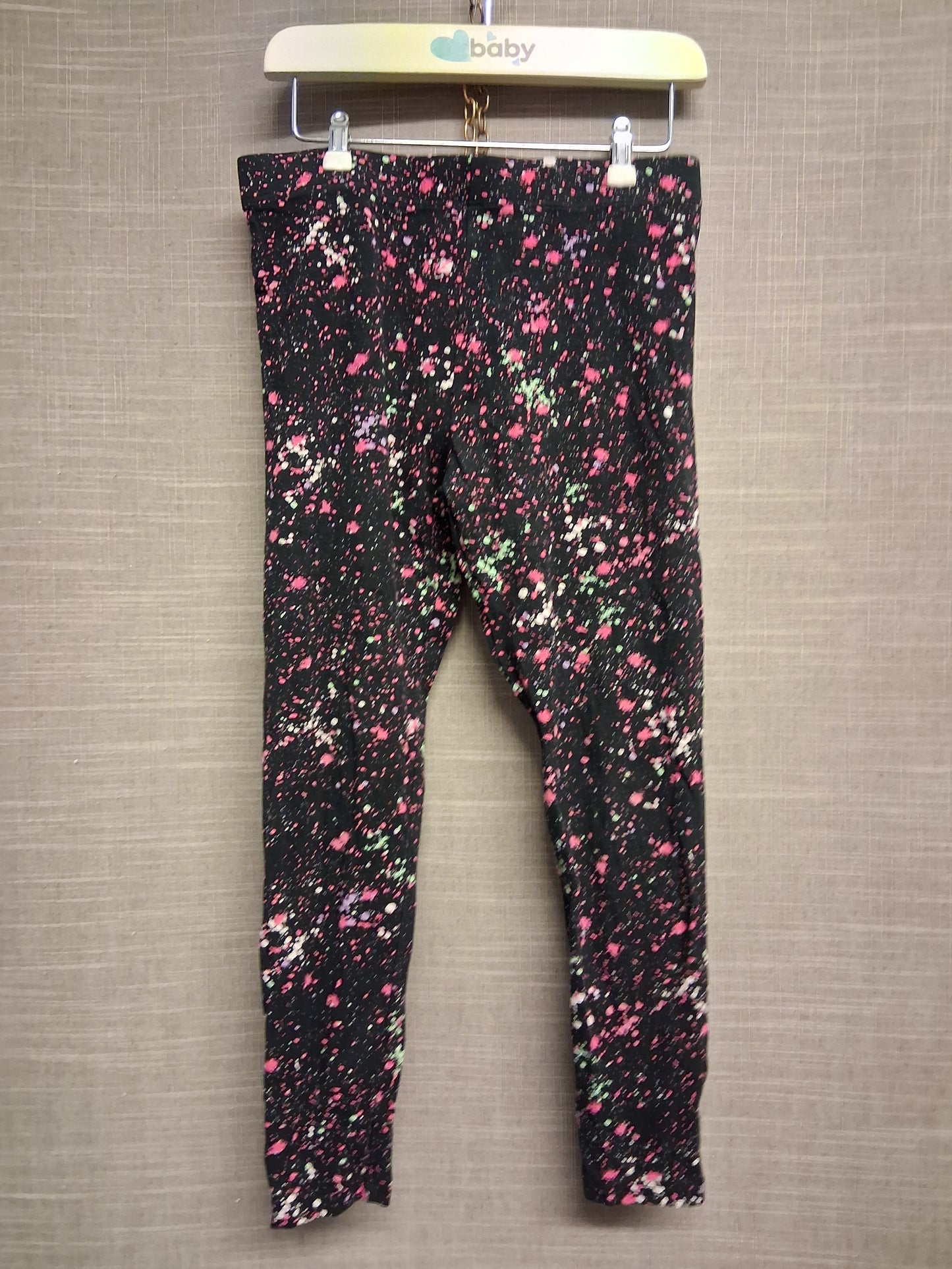 Next Girls Black Paint Splatter Leggings Age 7 years