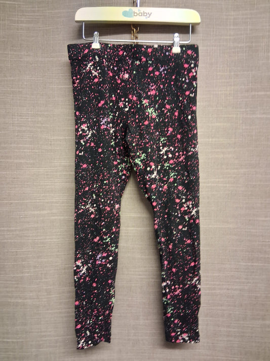 Next Girls Black Paint Splatter Leggings Age 7 years