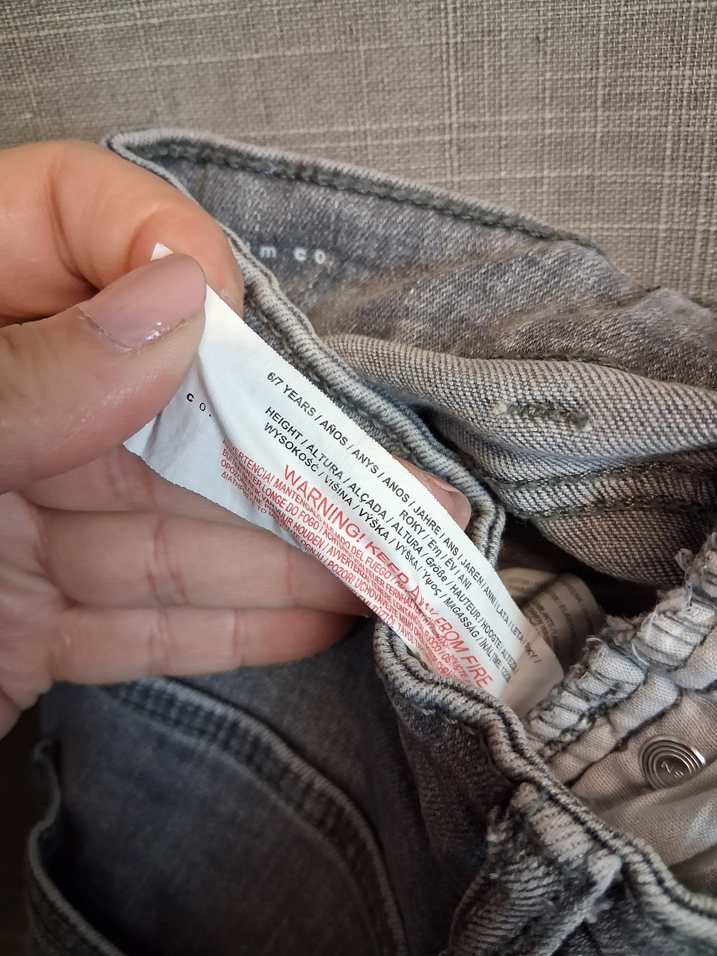 Primark Boys Grey Skinny Denim Jeans Age 6-7 Years