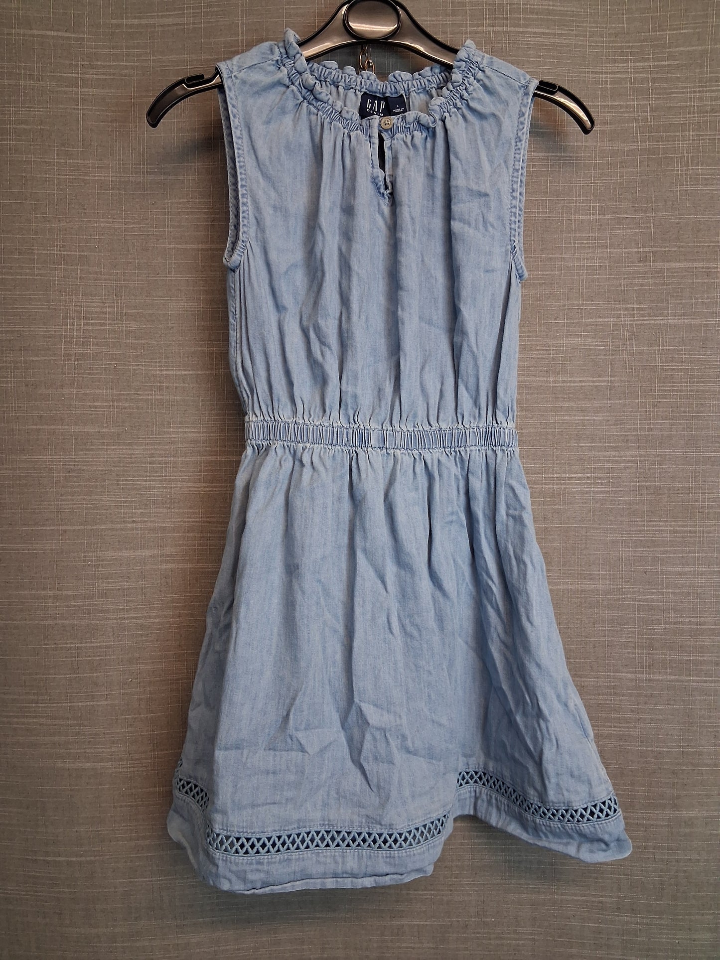 Gap Girls Blue Chambray Denim Sleeveless Dress Age 6-7 Years