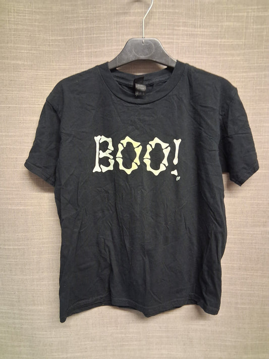 Gildan 'Boo!' Halloween Short Sleeve Black T-Shirt Size M Age 9-11 Years