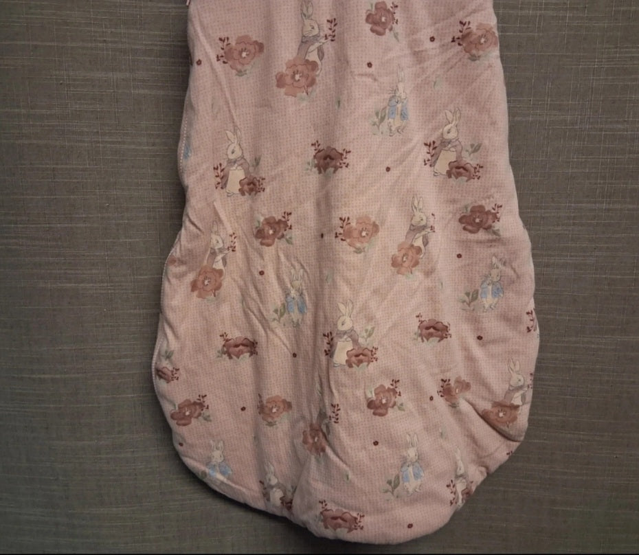 TU Girls Sleeping Bag Peter Rabbit Theme Age 0-6 Months 2.5 Tog 100% Cotton