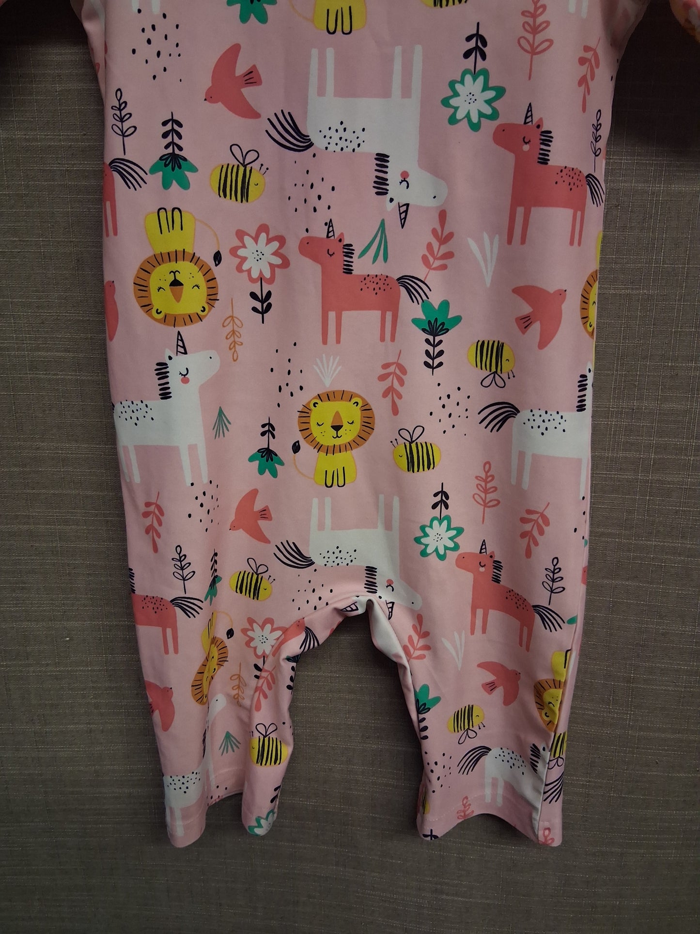 F&F Girls Pink Unicorn UV Swimsuit One Piece Age 18-24 Months