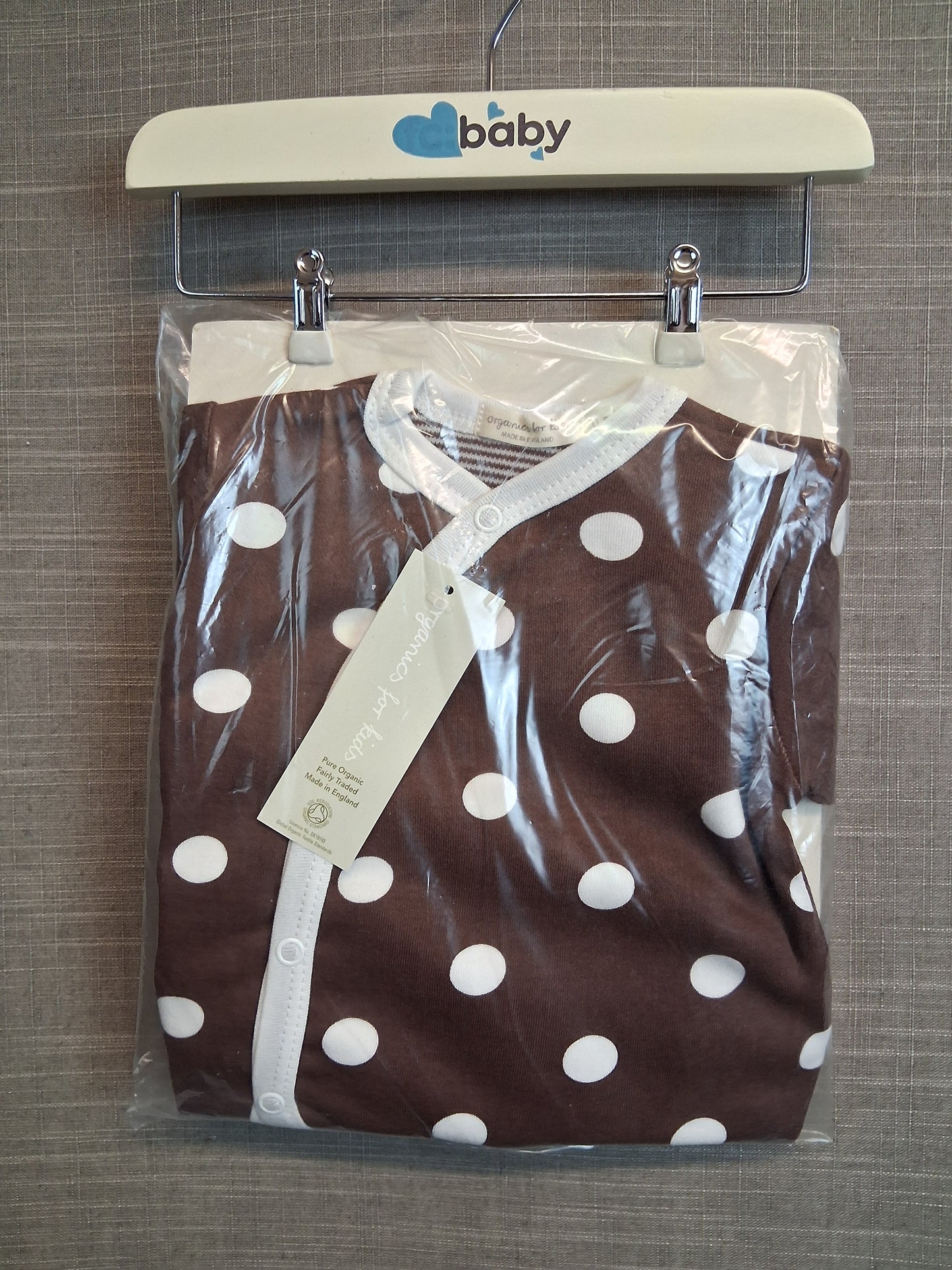 Organics for kids 2 Piece Outfit Top and Trousers Age 0-5 Months Brown & White New