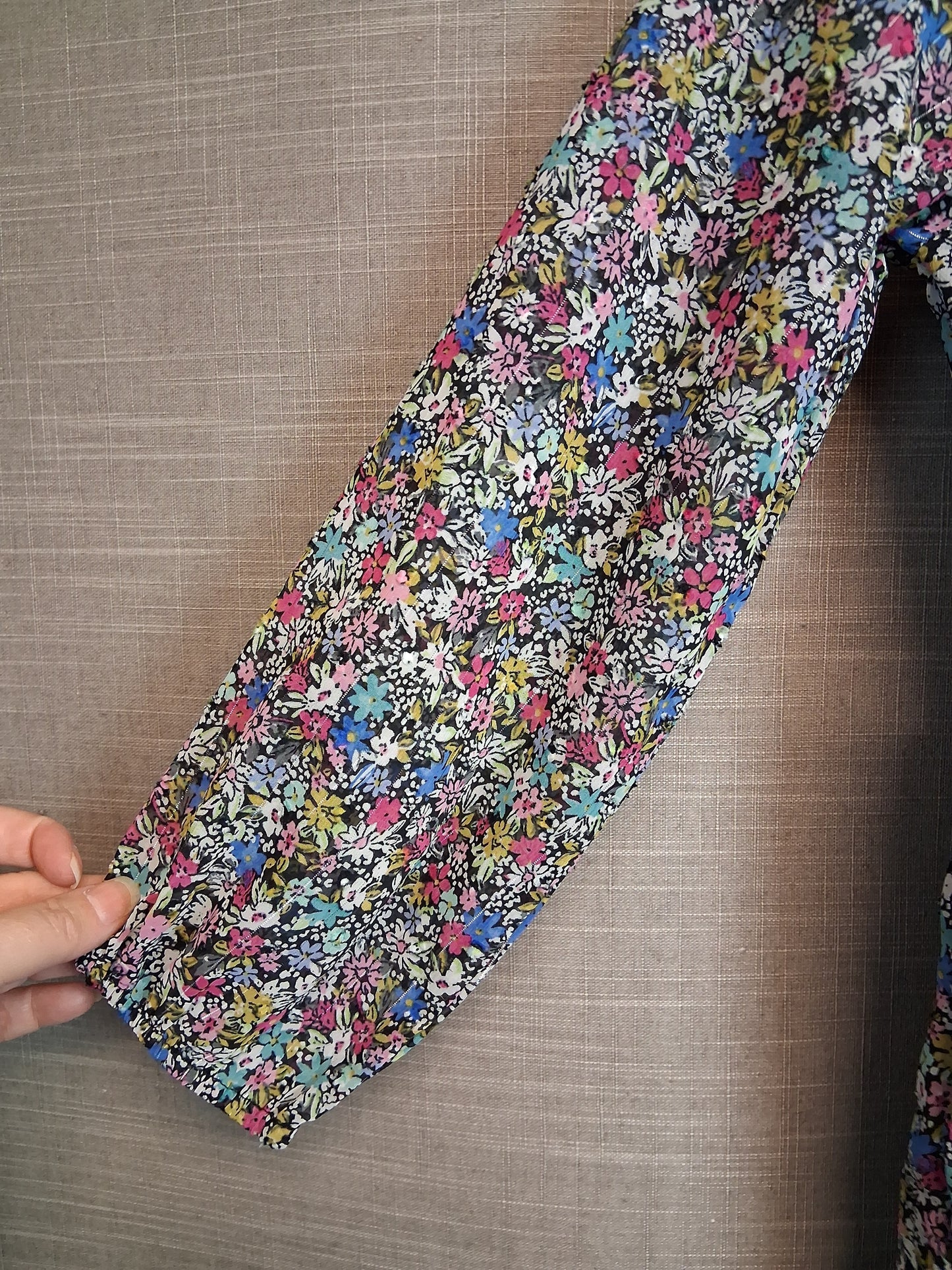 Nutmeg Girls Floral Multicolour Dress Long Sleeve Age 8-9 Years