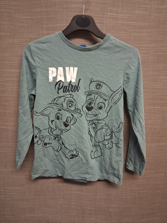 George Boys Green Paw Patrol Long Sleeve T-Shirt Age 6-7 Years