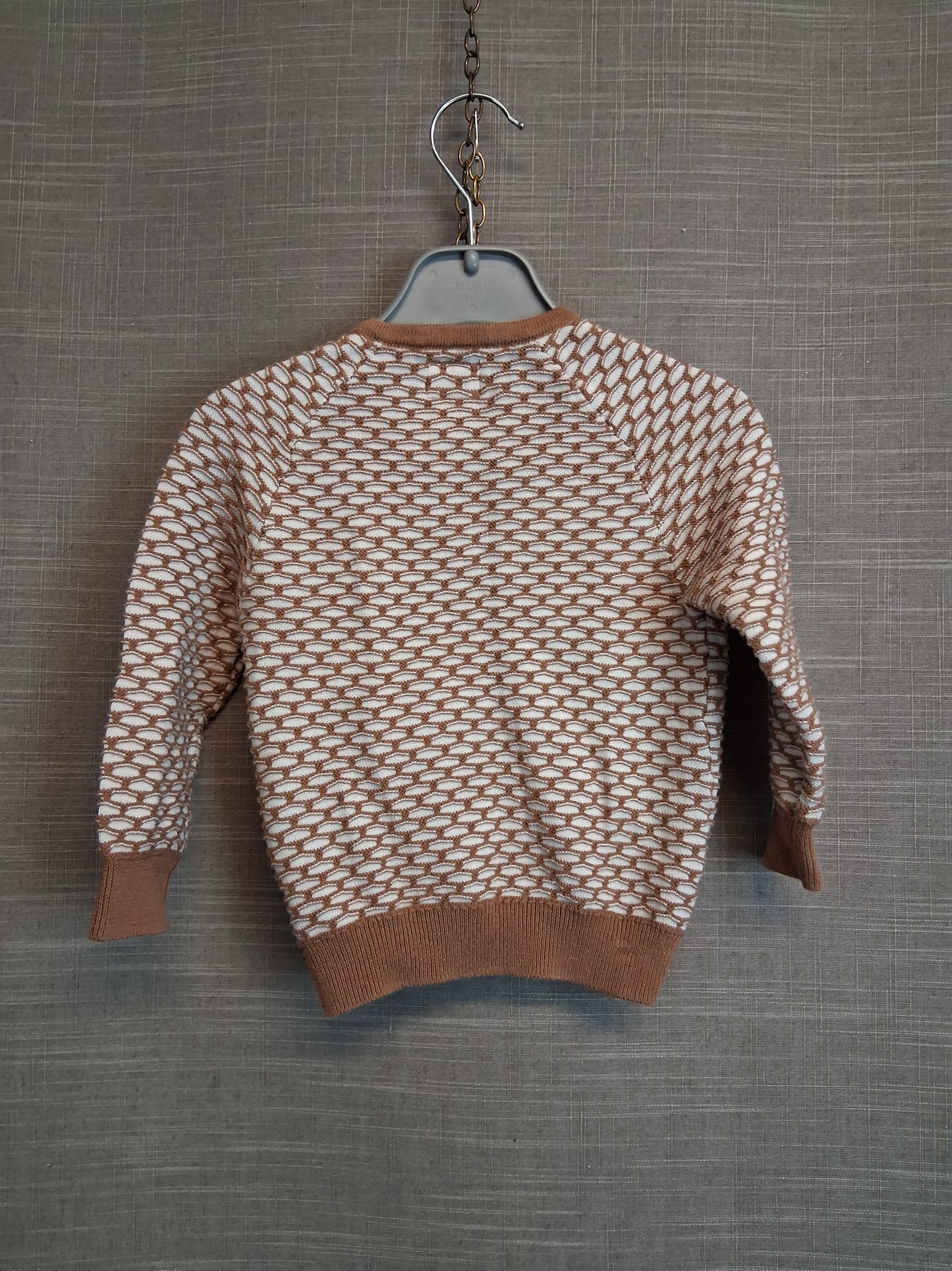 Mamas & Papas Brown Beige Waffle Knit Cardigan Age 3-6 Months