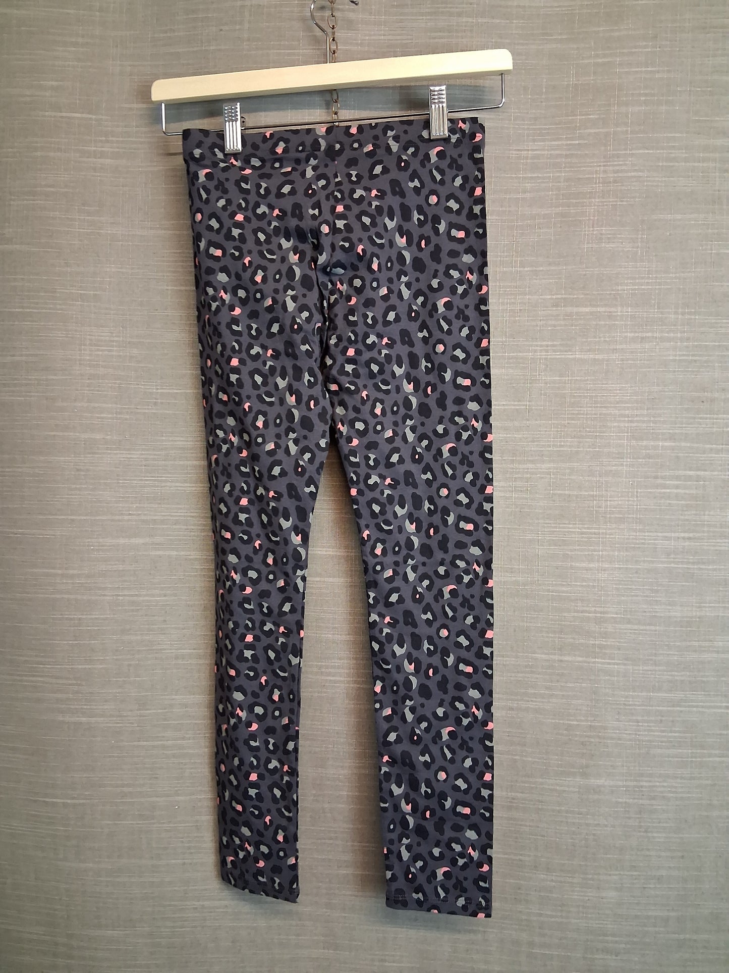 F&F Girls Grey Animal Print Leggings Jersey Age 10-11 Years