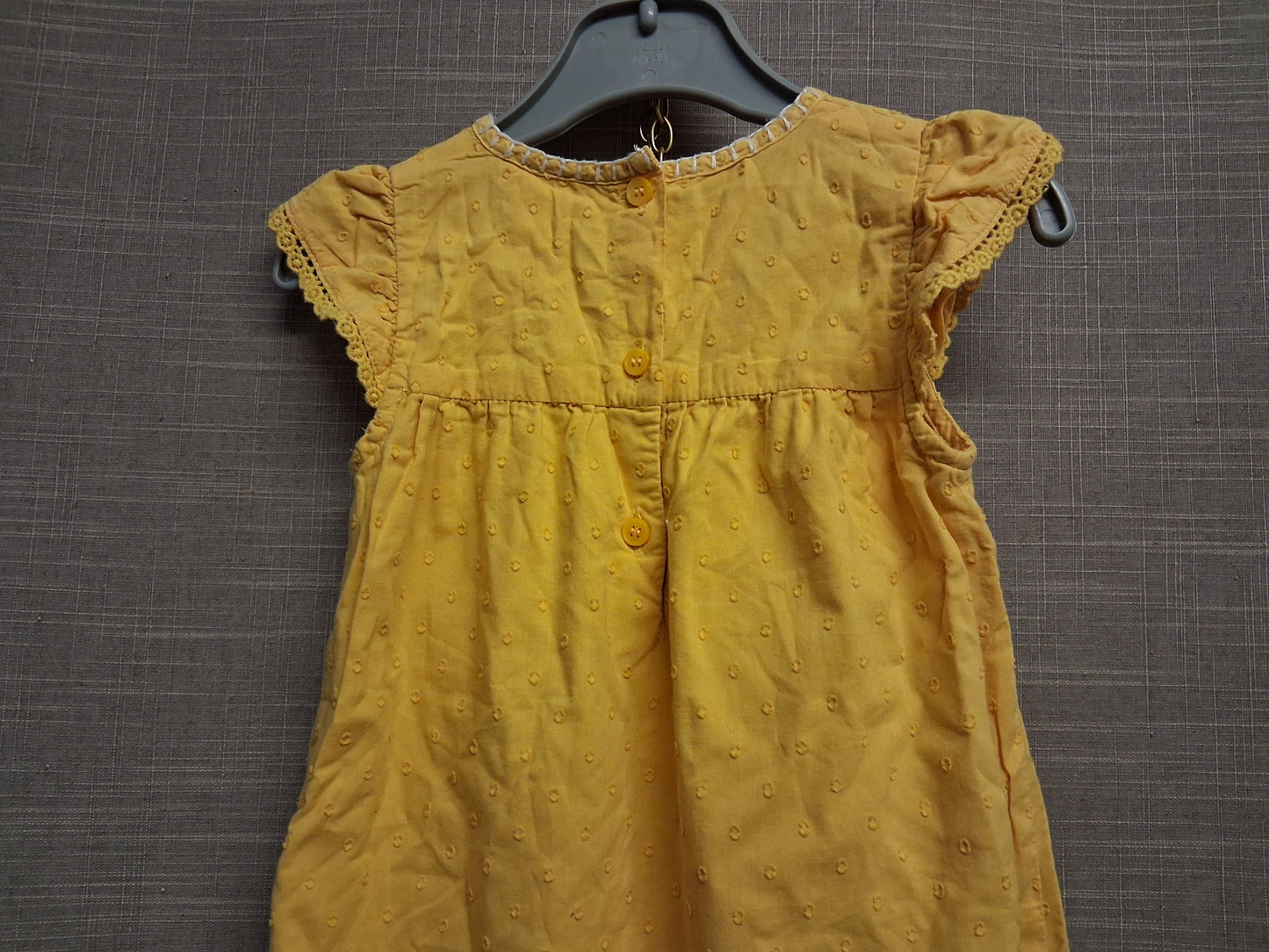 Next Girls Yellow Embroidered Floral Romper Age 9-12 Months