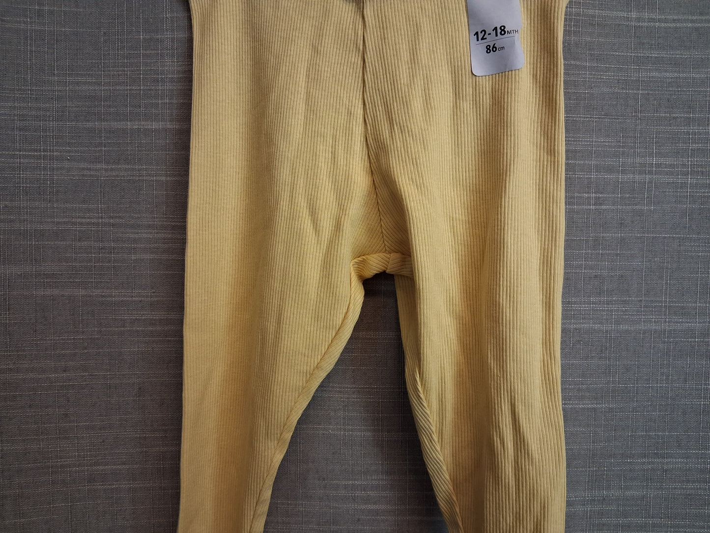 Primark Girls Yellow Ribbed Leggings Age 12-18 Months New
