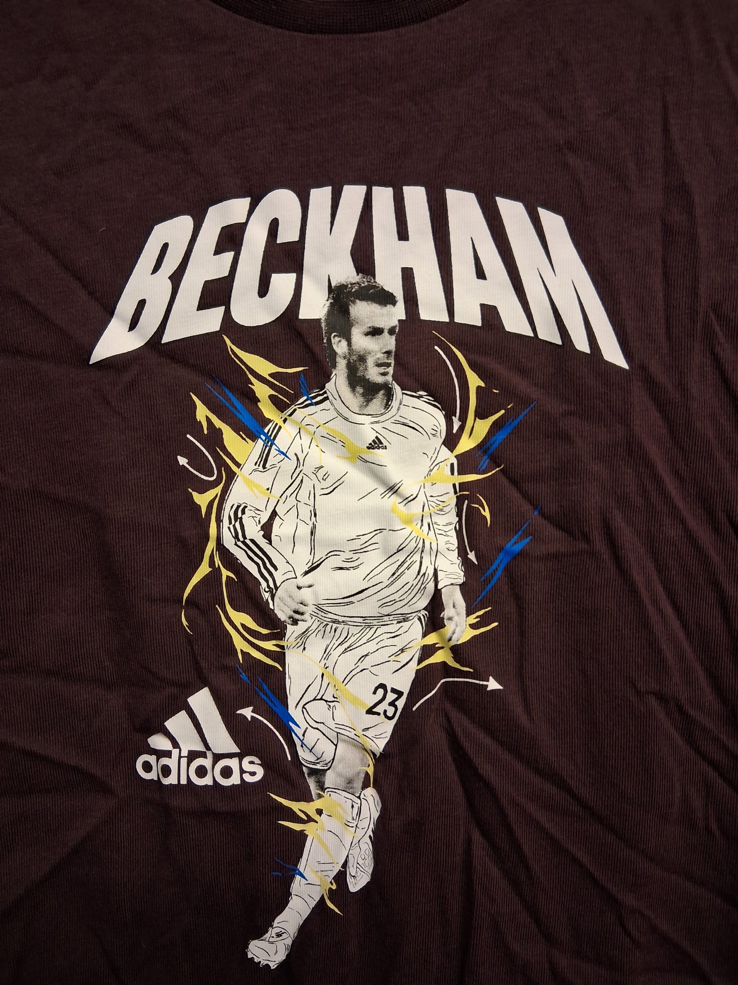 Adidas Boys Burgundy David Beckham Short Sleeve T-Shirt Age 15-16 Years