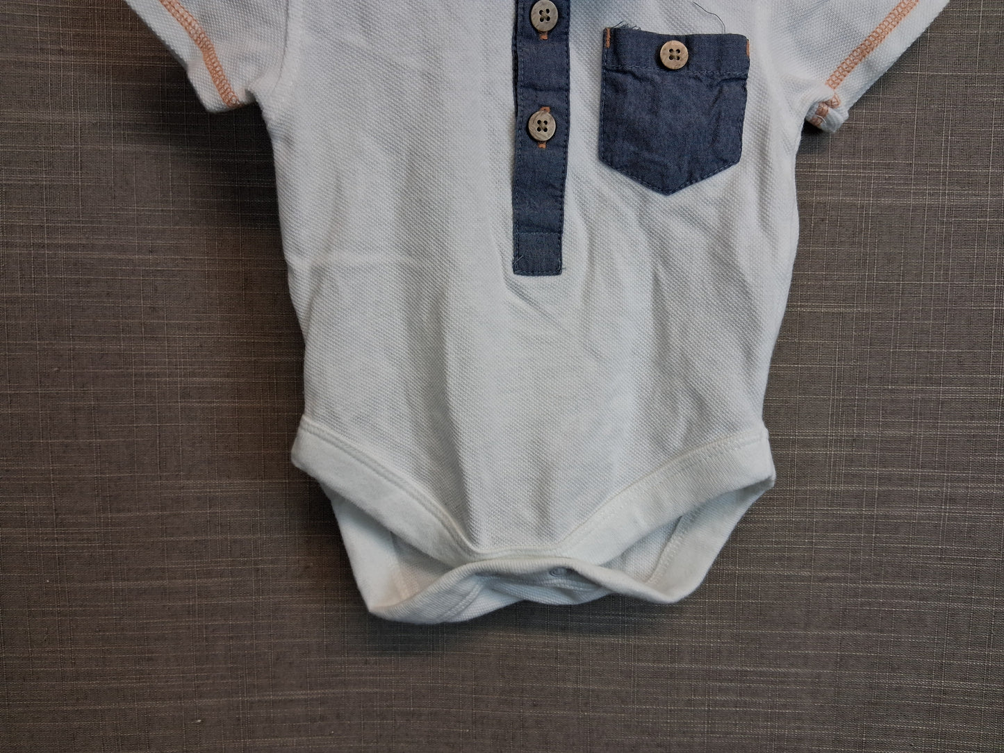 Next Boys Polo Bodysuit Short Sleeve Age 0-3 Months