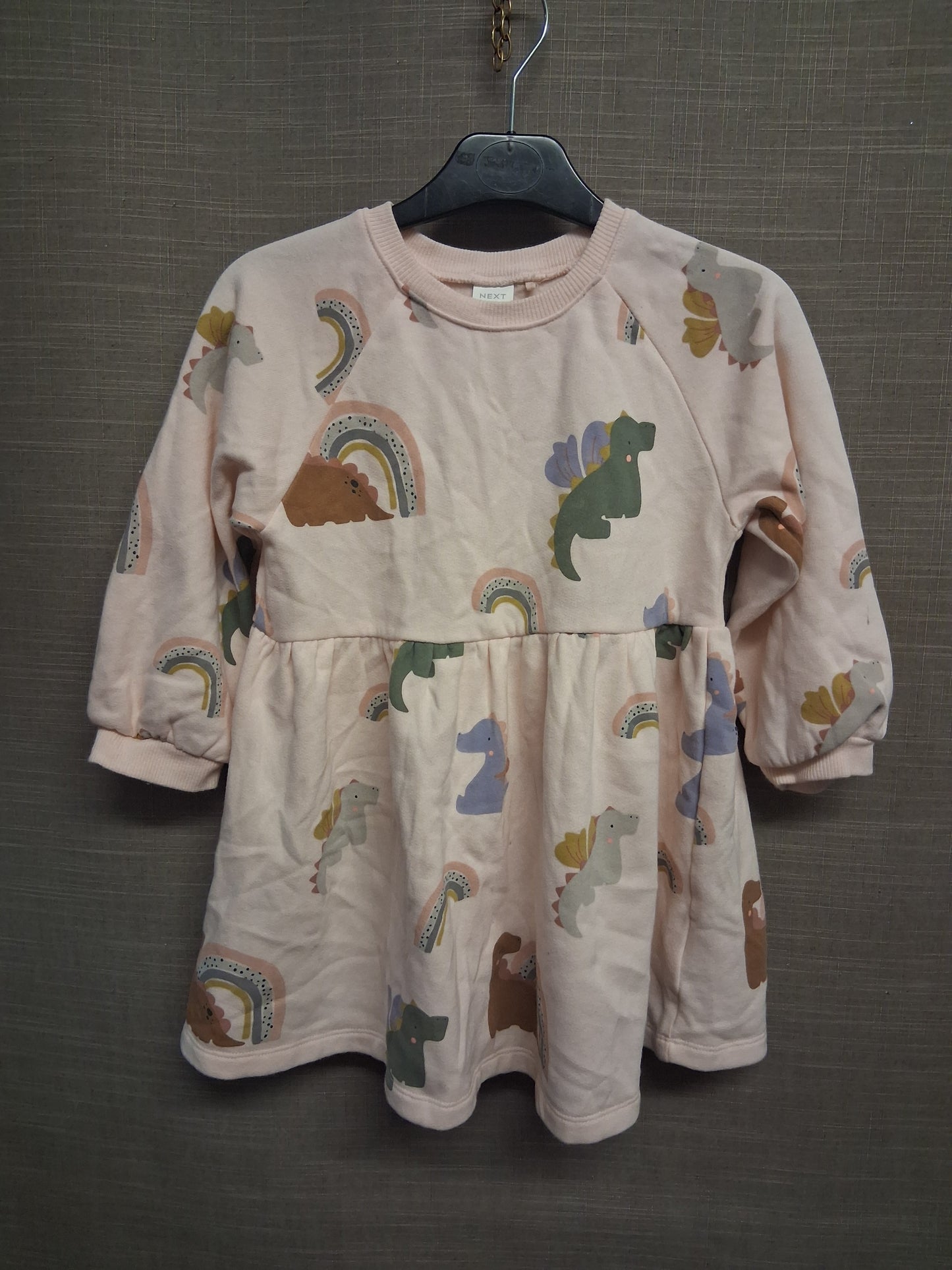 Next Girls Dragon Jumper Sweater Dress Cream Age 4-5 Years