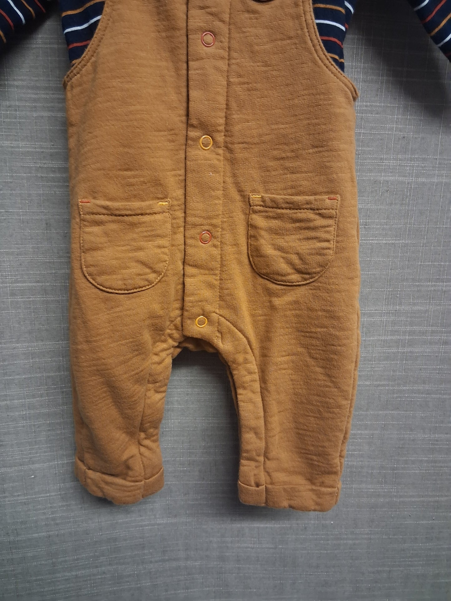 Terre de Marins Boys 2 Piece Outfit Dungress & Long Sleeve Top Age 0-3 Months
