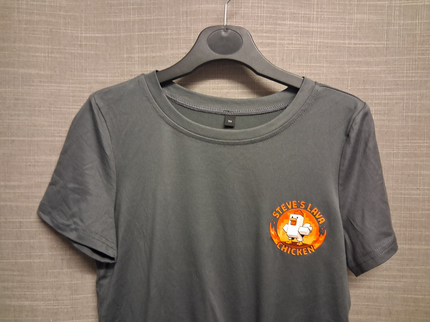Minecraft Movie Steve's Lava Chicken Grey Short Sleeve T-Shirt Age 7 Years