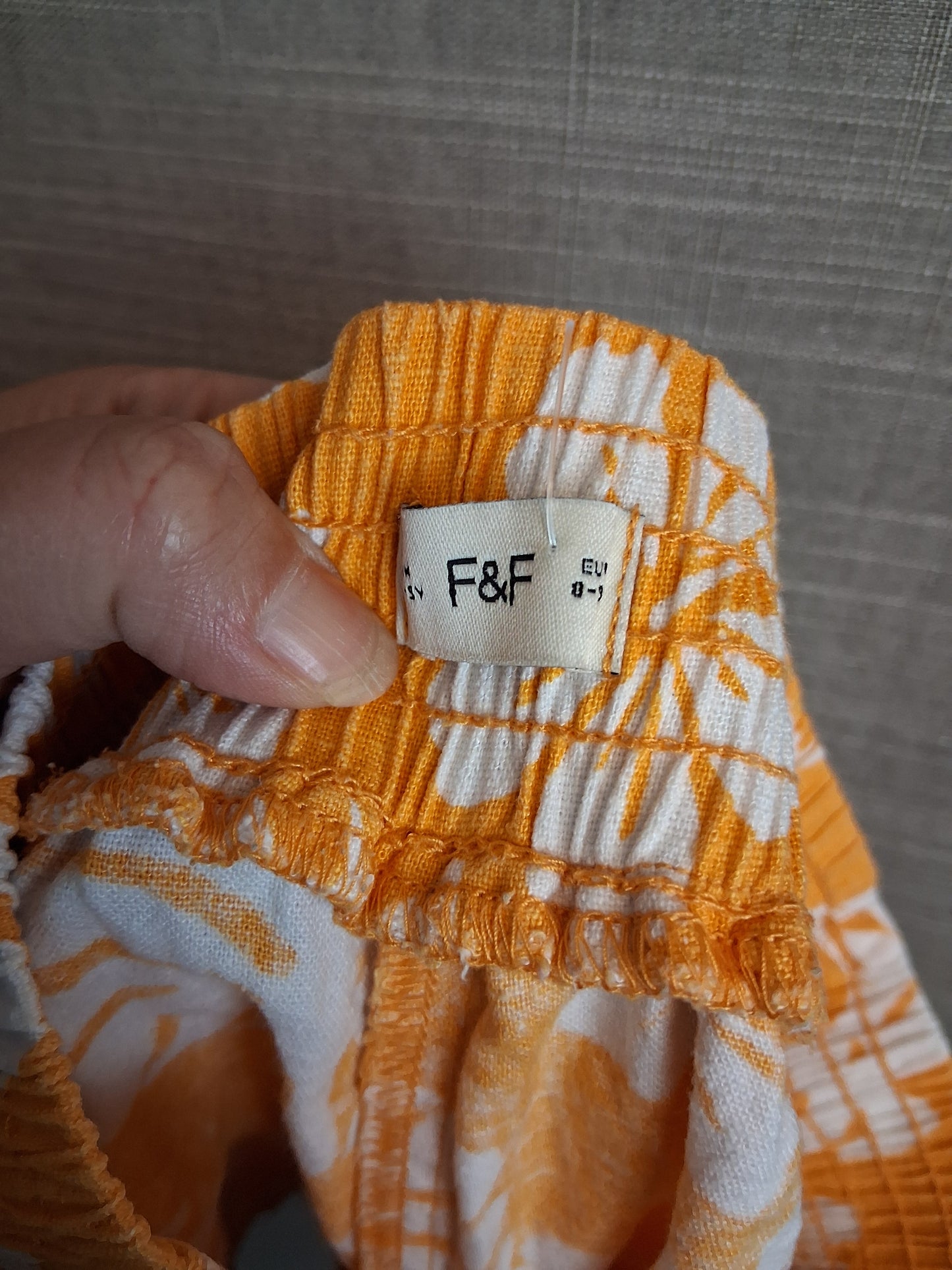 F&F Girls Yellow Floral Shorts  Age 8-9 Years