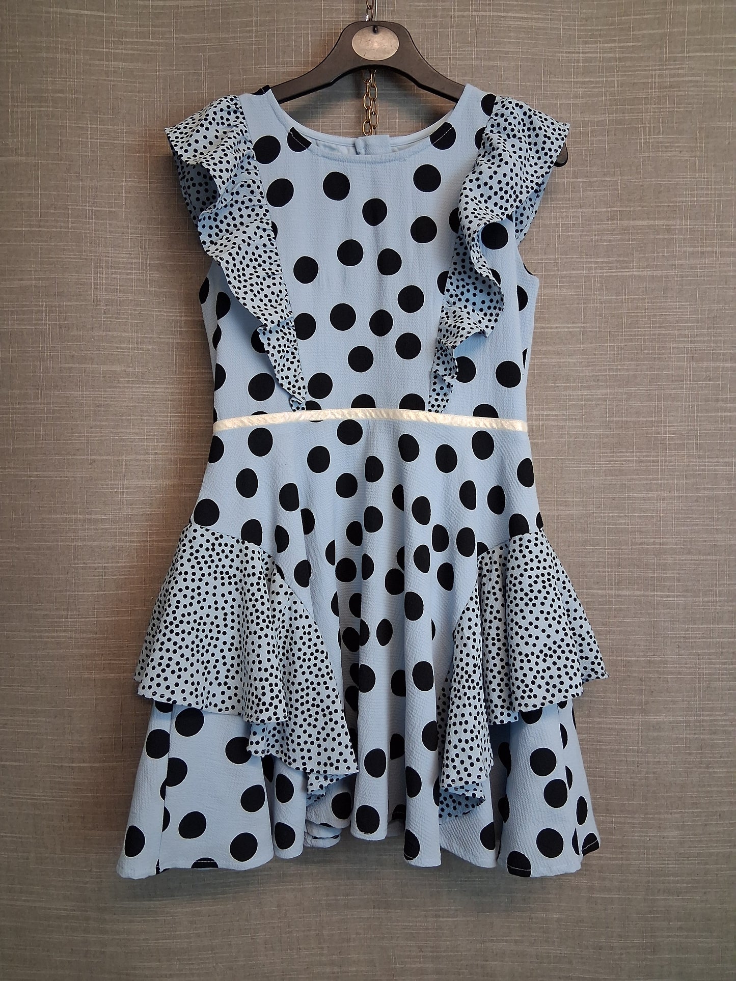 Monsoon Girls Blue Spotty Sleeveless Age 9 Years