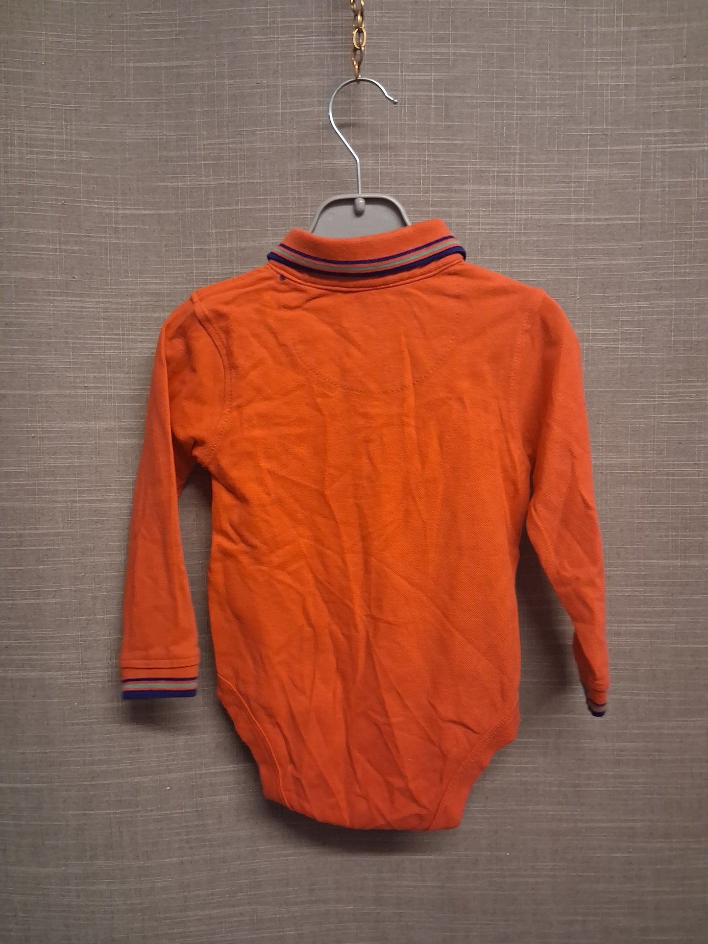 Ted Baker Bodysuit Boys Polo Style Long Sleeve Red Age 12-18 Months