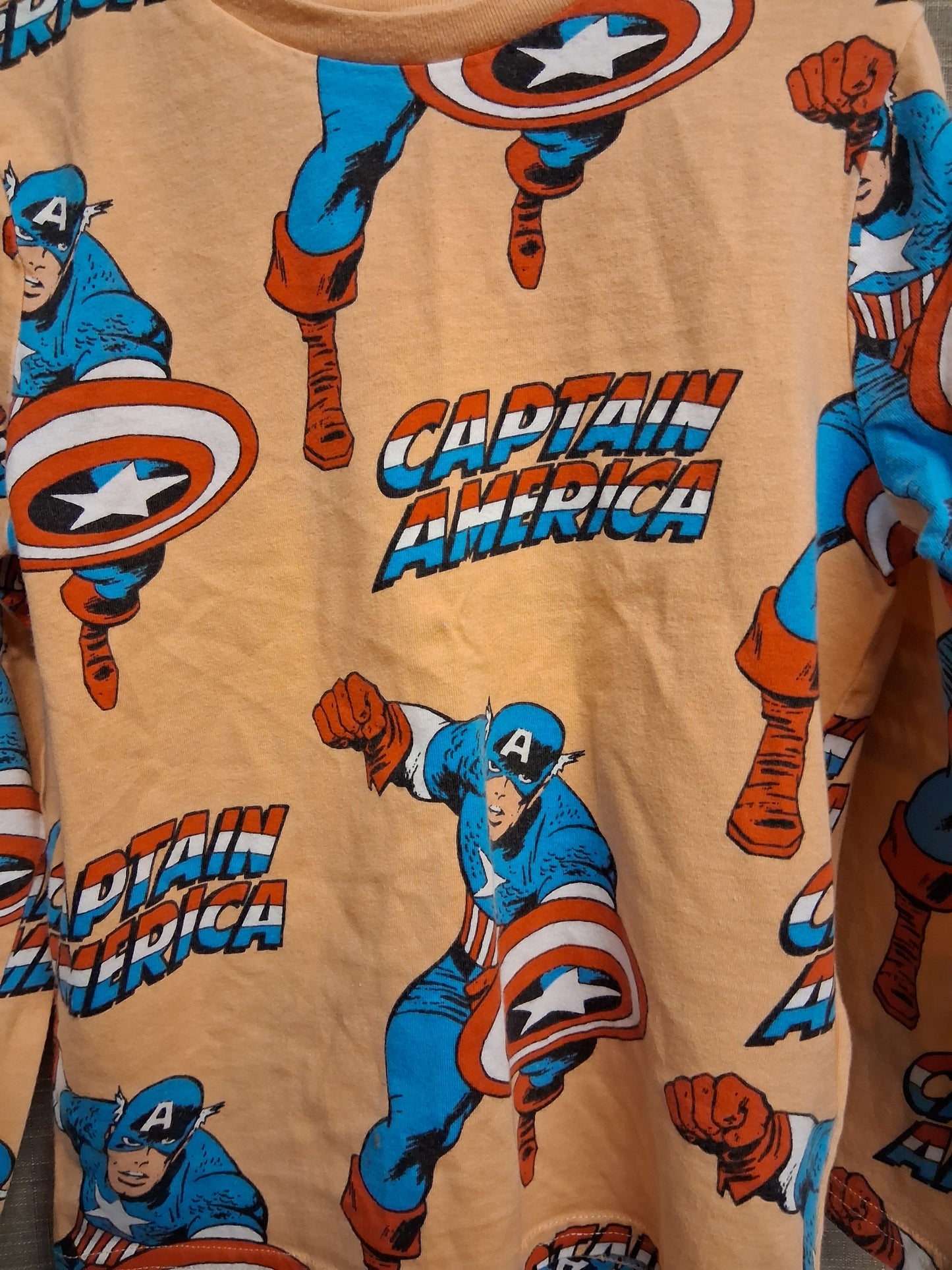 George Boys Captain America Orange Long Sleeve Top Age 4-5 Years