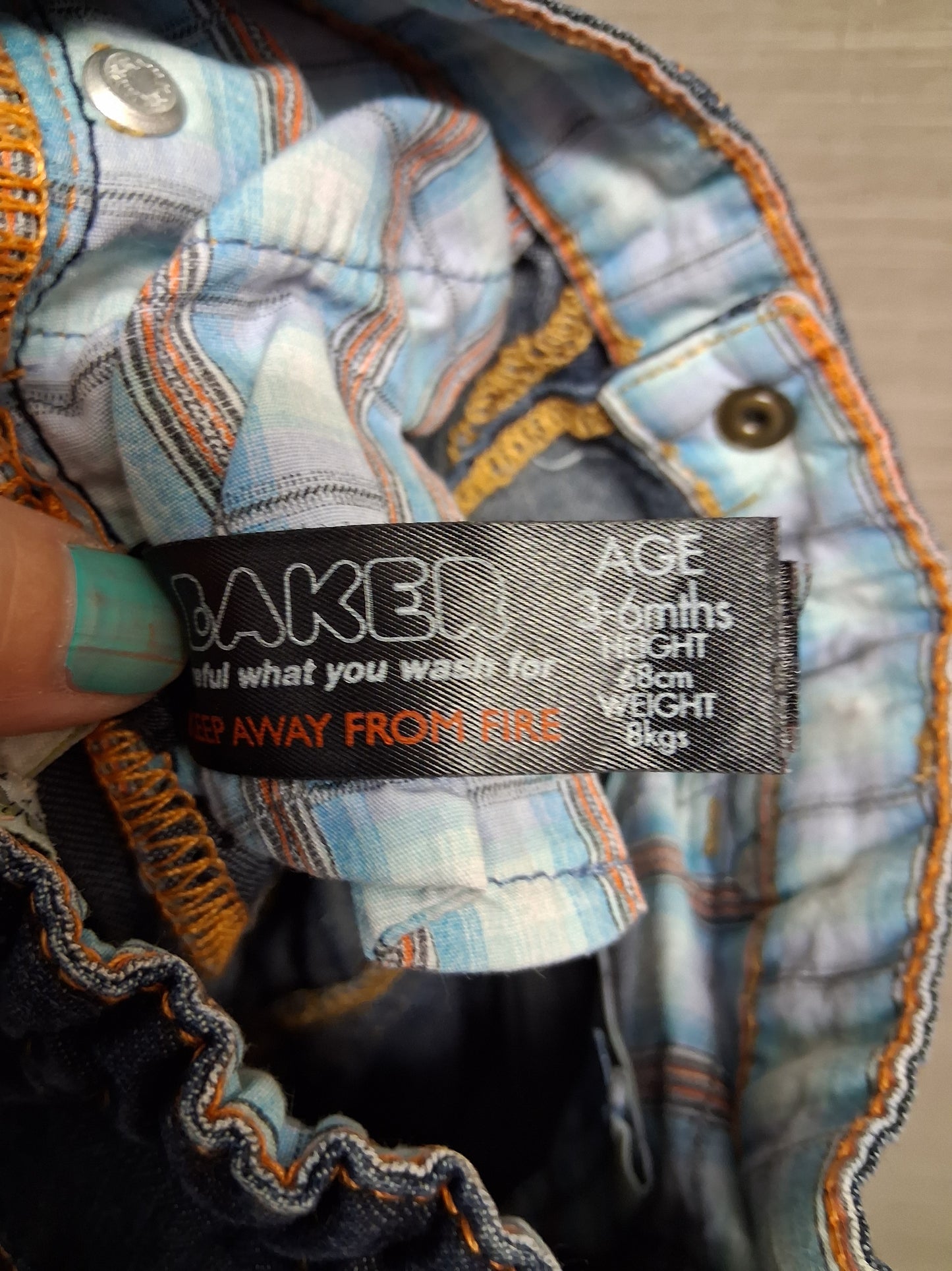 Ted Baker Boys Darkwash Blue Denim Jeans Age 3-6 Months