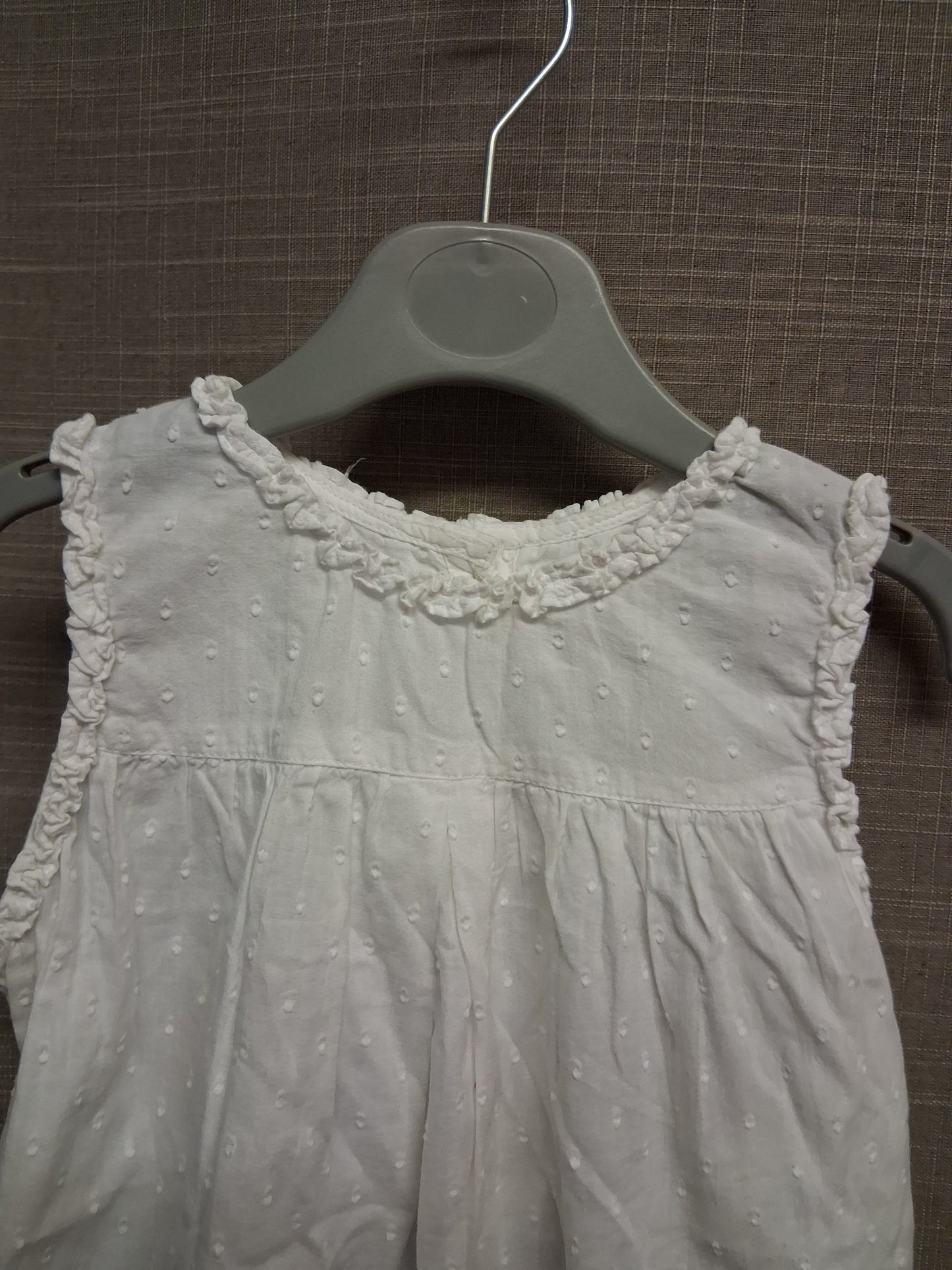 Next Girls White Sleeveless Top 100% Cotton Age 3-4 years