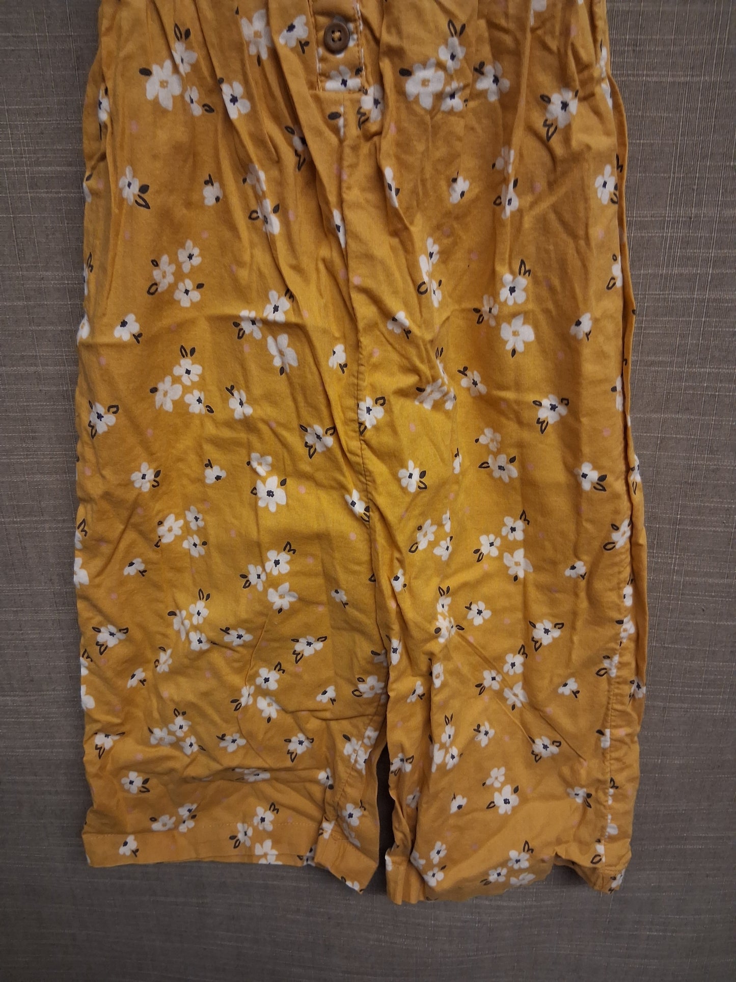 F&F Girls Yellow Floral Jumpsuit Sleeveless Age 2-3 Years