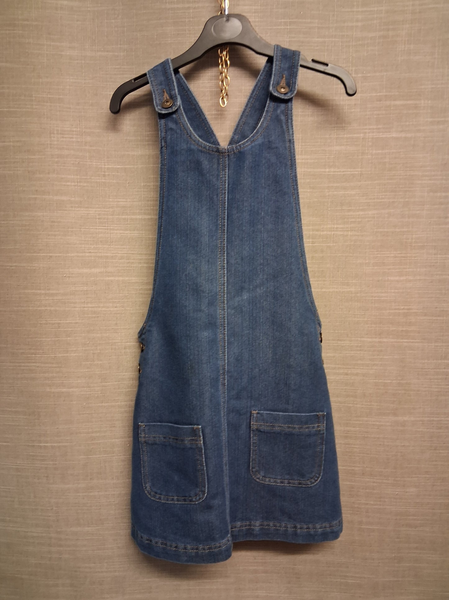 George Girls Blue Darkwash Denim Pinafore Dress Age 9-10 Years