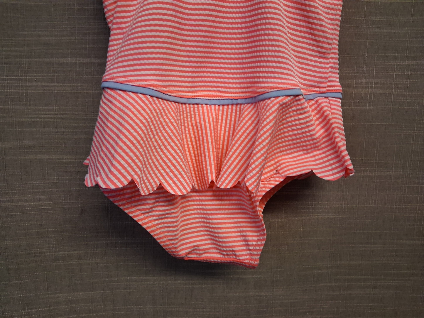 Matalan Neon Pink Striped Swimsuit One Piece Age 2-3 Years