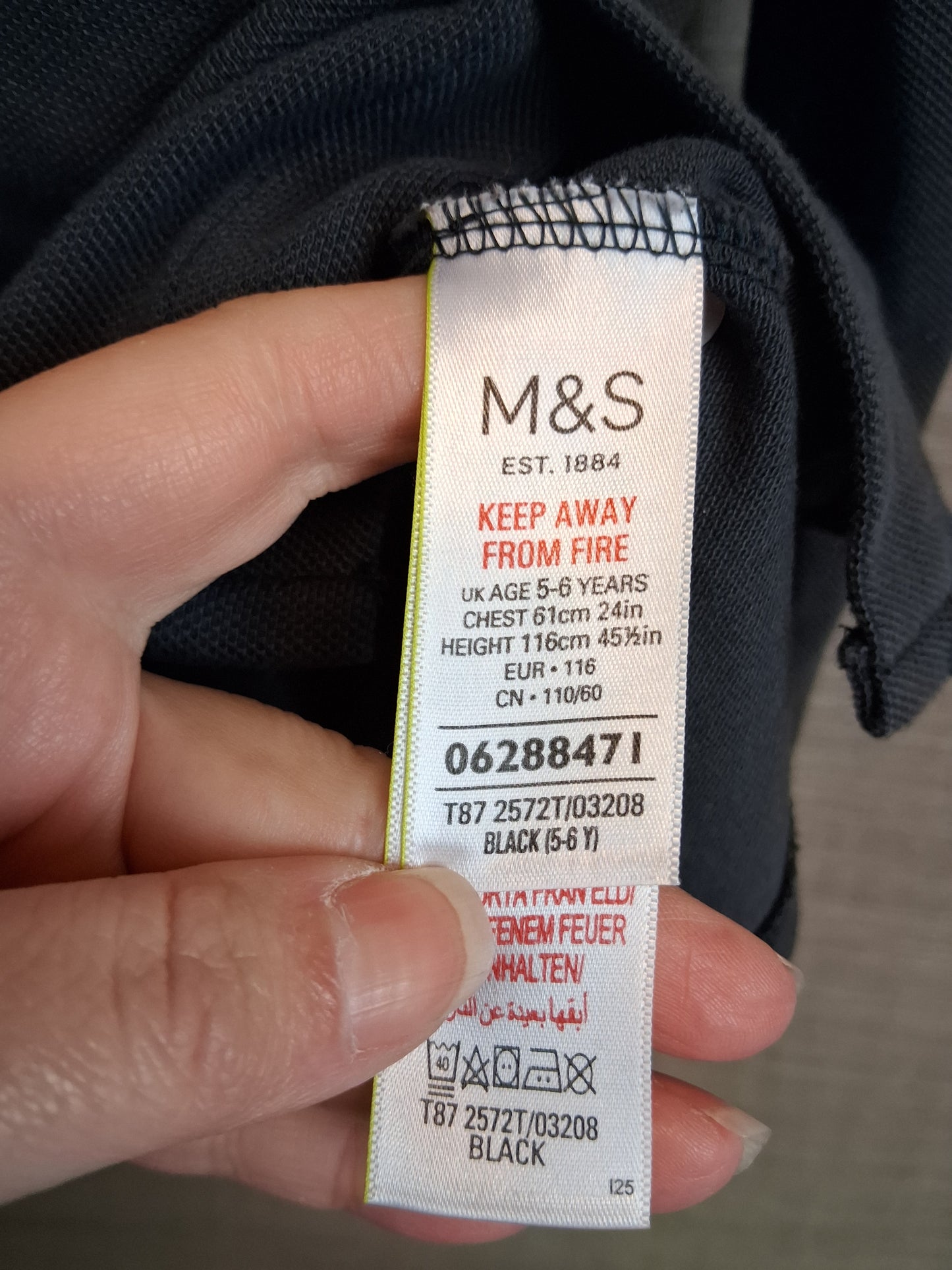 Marks and Spencer Grey Long Sleeve Jersey Shirt Age 5-6 Years