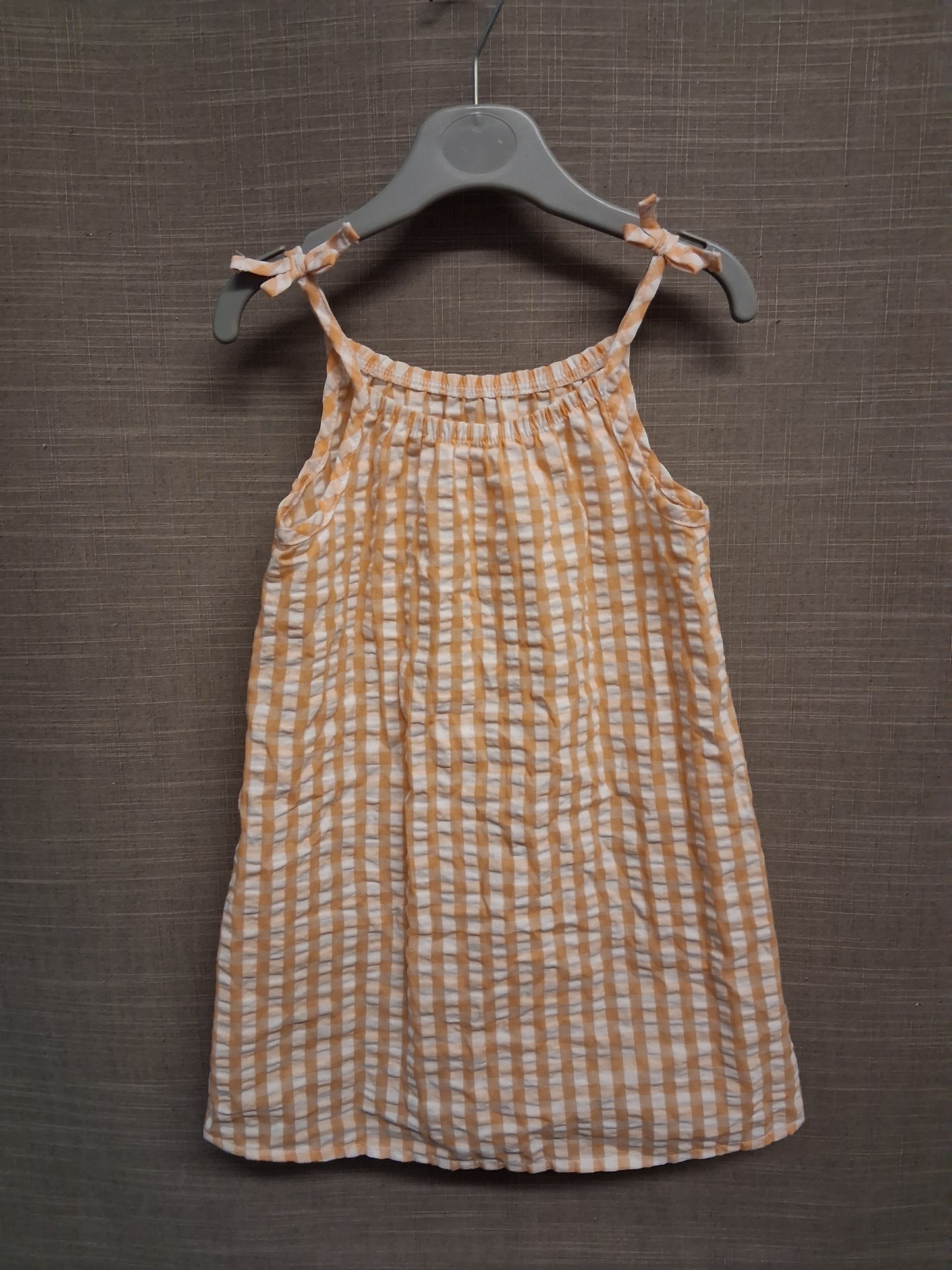 Nutmeg Girls Mustard White Striped Sundress Age 2-3 Years