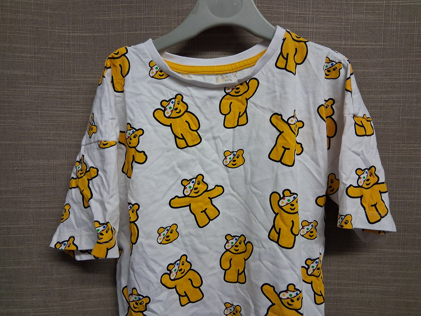 George Girls "Pudsey" Children in Need White Short Sleeve T-Shirt Age 6-7 Years