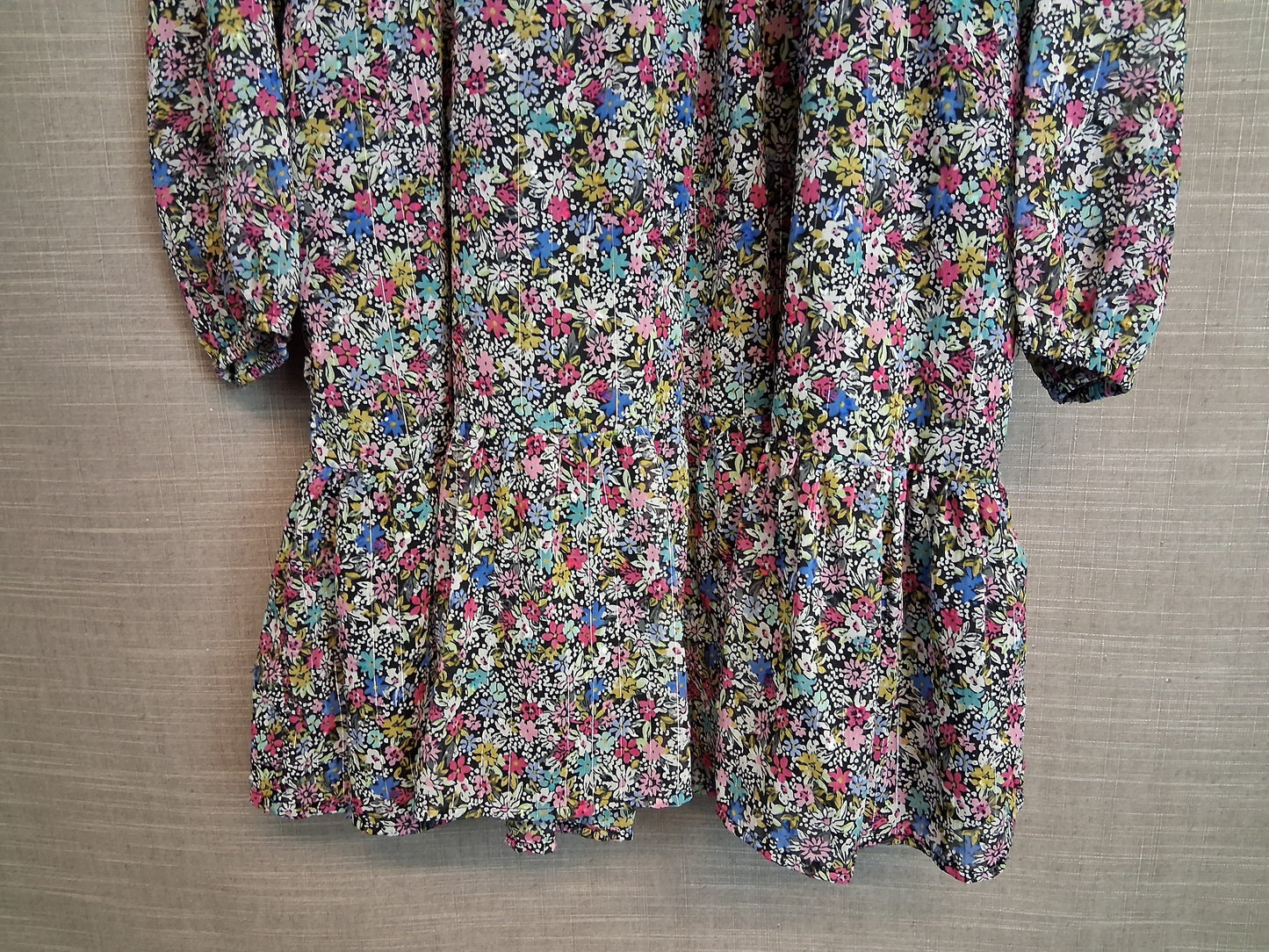Nutmeg Girls Floral Multicolour Dress Long Sleeve Age 8-9 Years