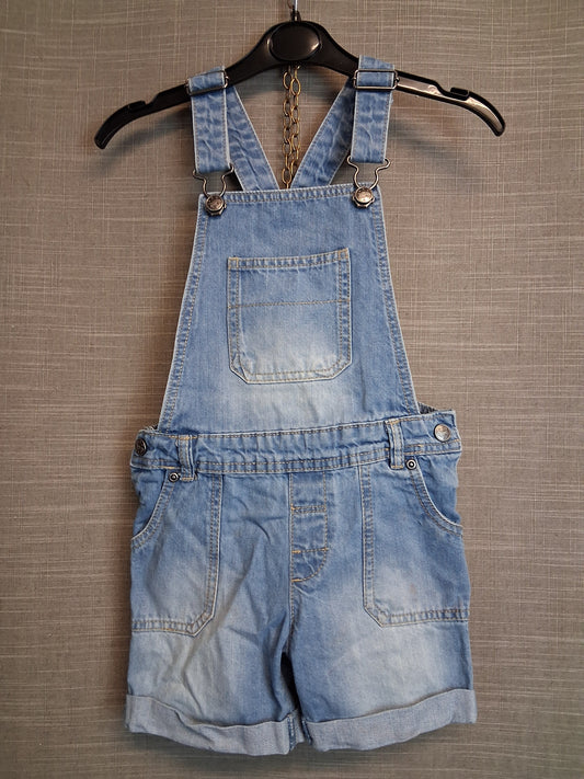 Nutmeg Girls Blue Denim Dungaree Shorts Age 3-4 Years