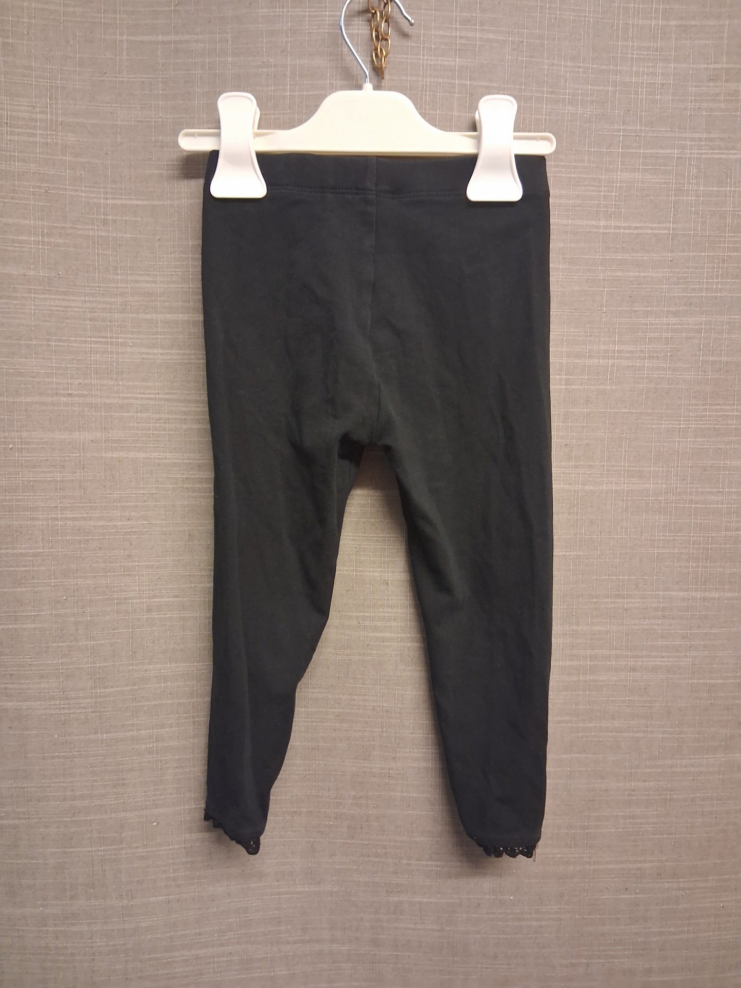 Next Leggings Basic Black Stretchy Age 2-3 Years