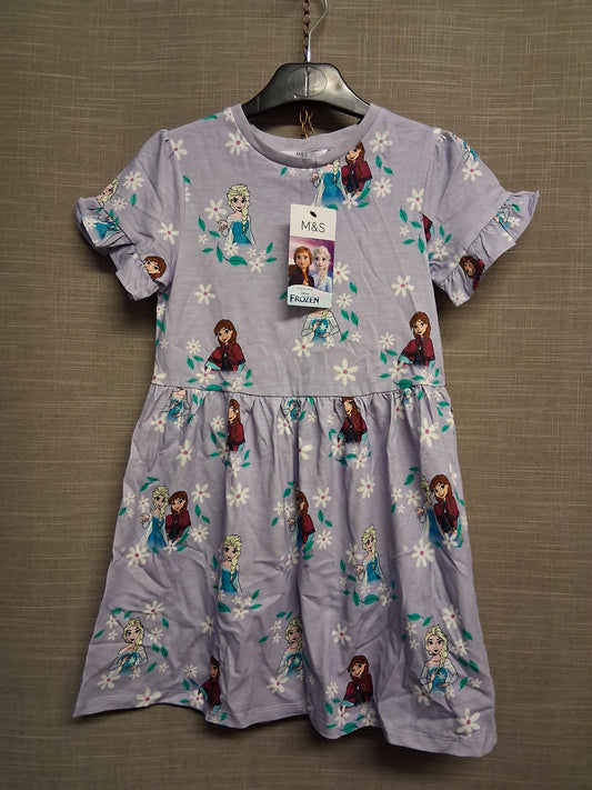 Marks & Spencer Frozen Lilac T-Shirt Dress Age 7-8 Years New