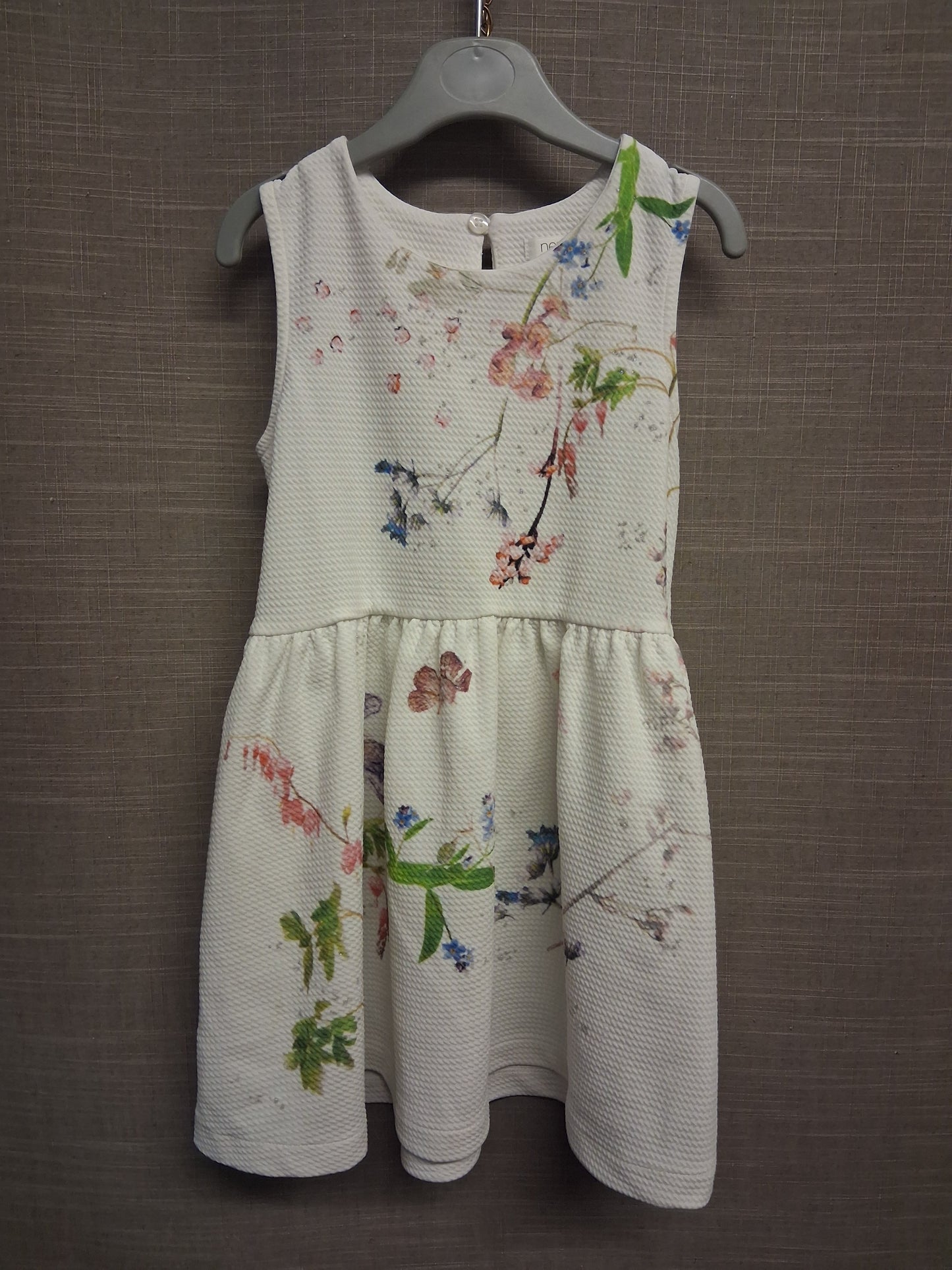Next Girls White Floral Summer Dress Sleeveless Age 4-5 Years
