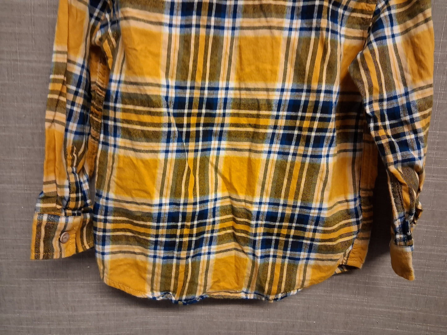 Next Boys Yellow Check Shirt Age 2-3 Years Long Sleeve
