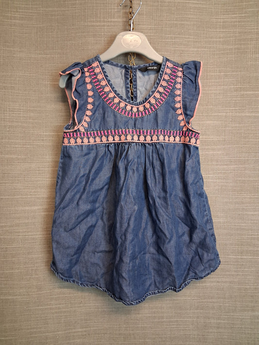 George Girls Blue Denim Dress Age 3-4 Years