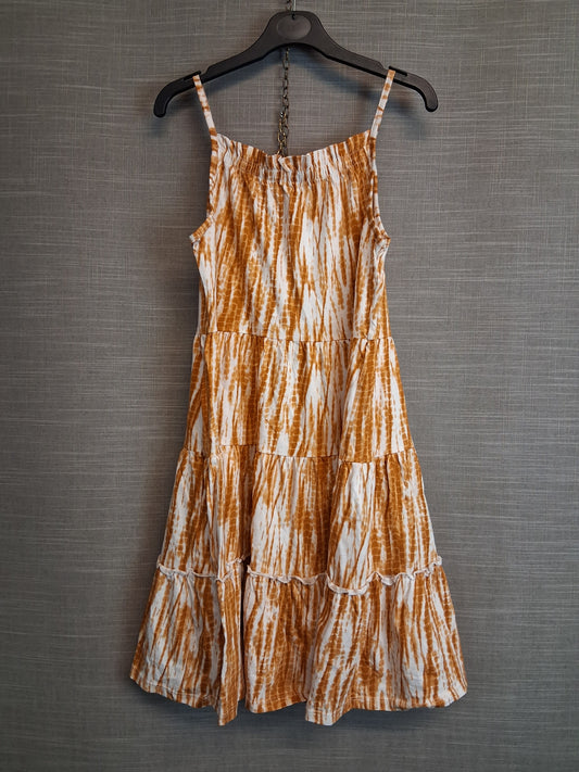 George Girls Tiered Dress Orange Tie Dye Age 10-11 Years
