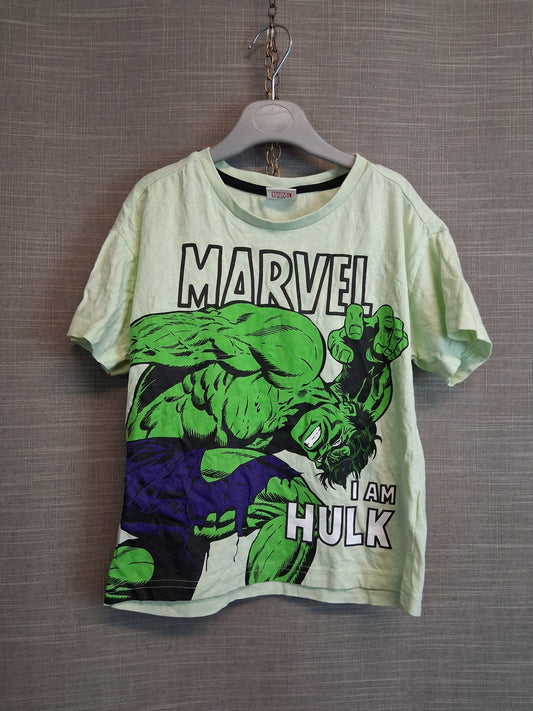 Marvel Boys Hulk T-Shirt Green Short Sleeve Age 4-5 Years